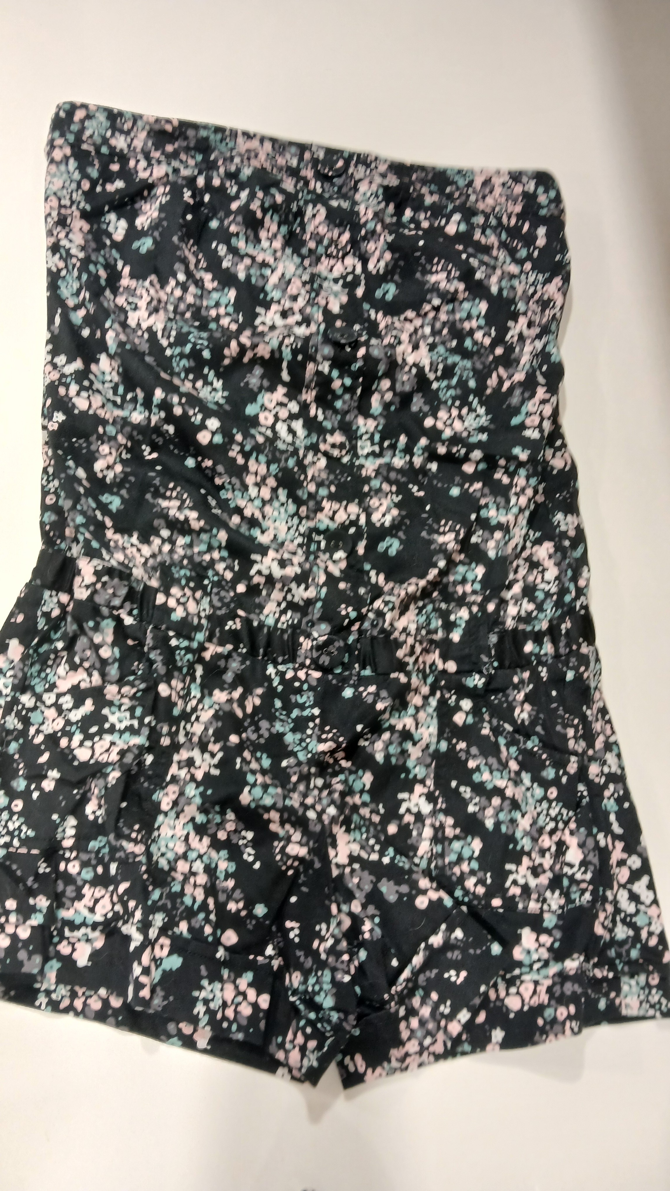 Dynamite Floral Black and Pink Shorts Romper ,Small ,Like new
