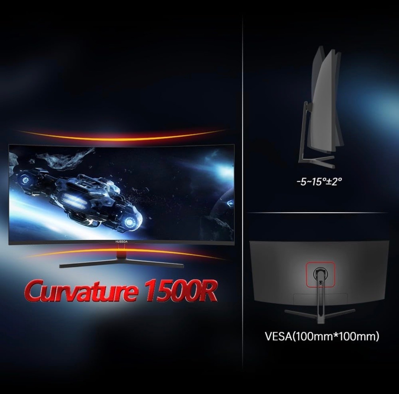 34" Gaming Monitor 165Hz WQHD 3440x1440 1500R Adaptive G-Sync