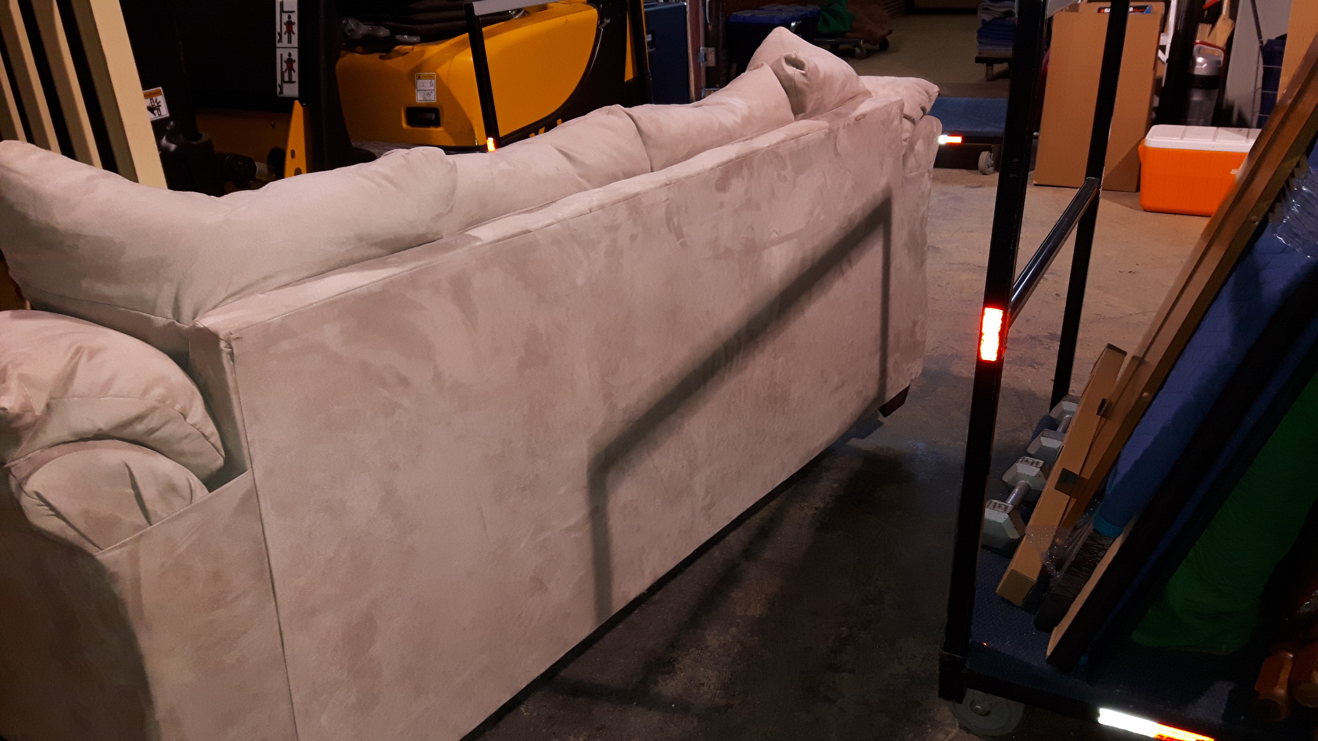 Light Beige Microfiber 3 Seater Couch - photo 2