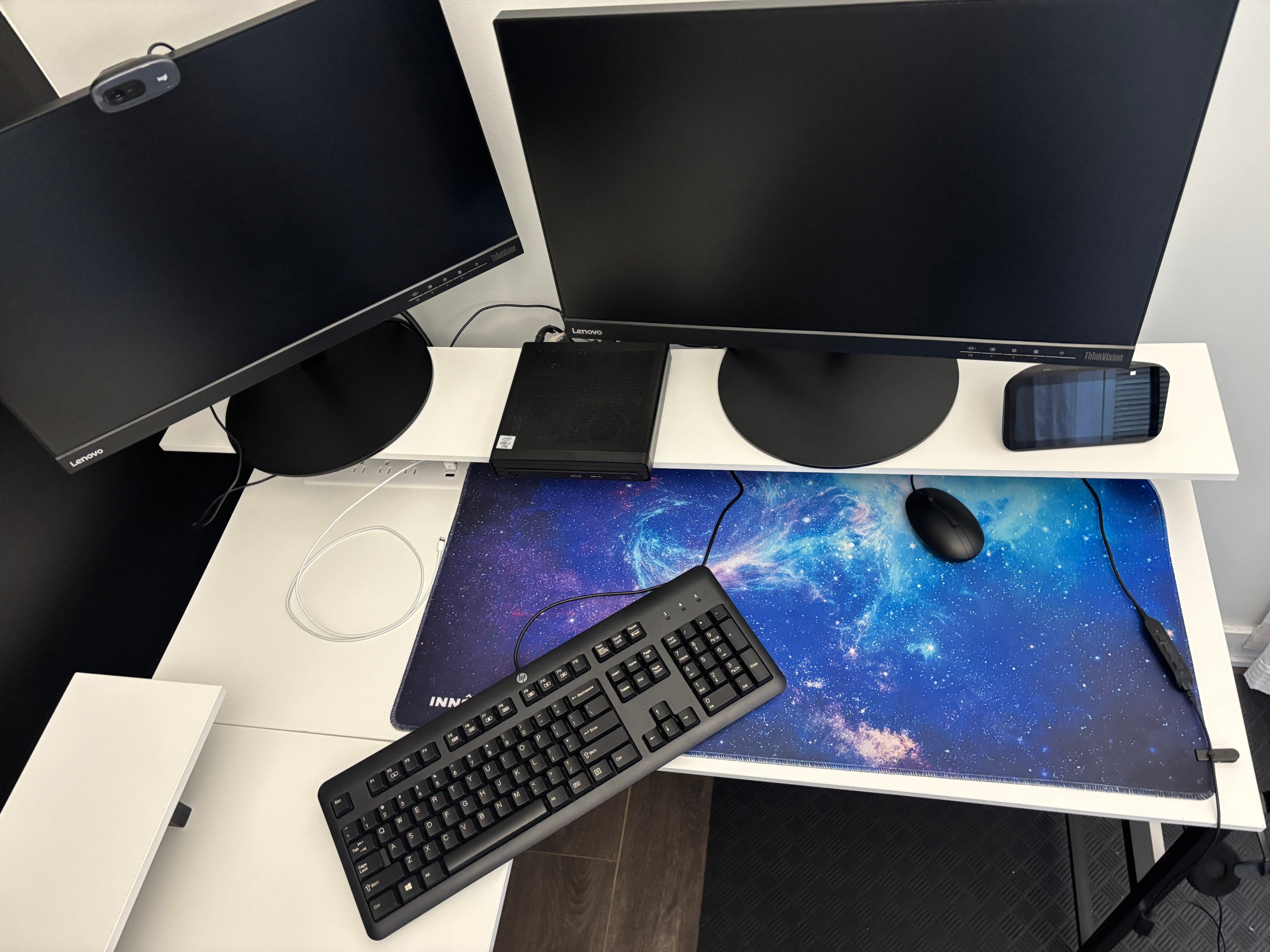 L-Shaped Desk – White & Black Metal Frame - photo 3