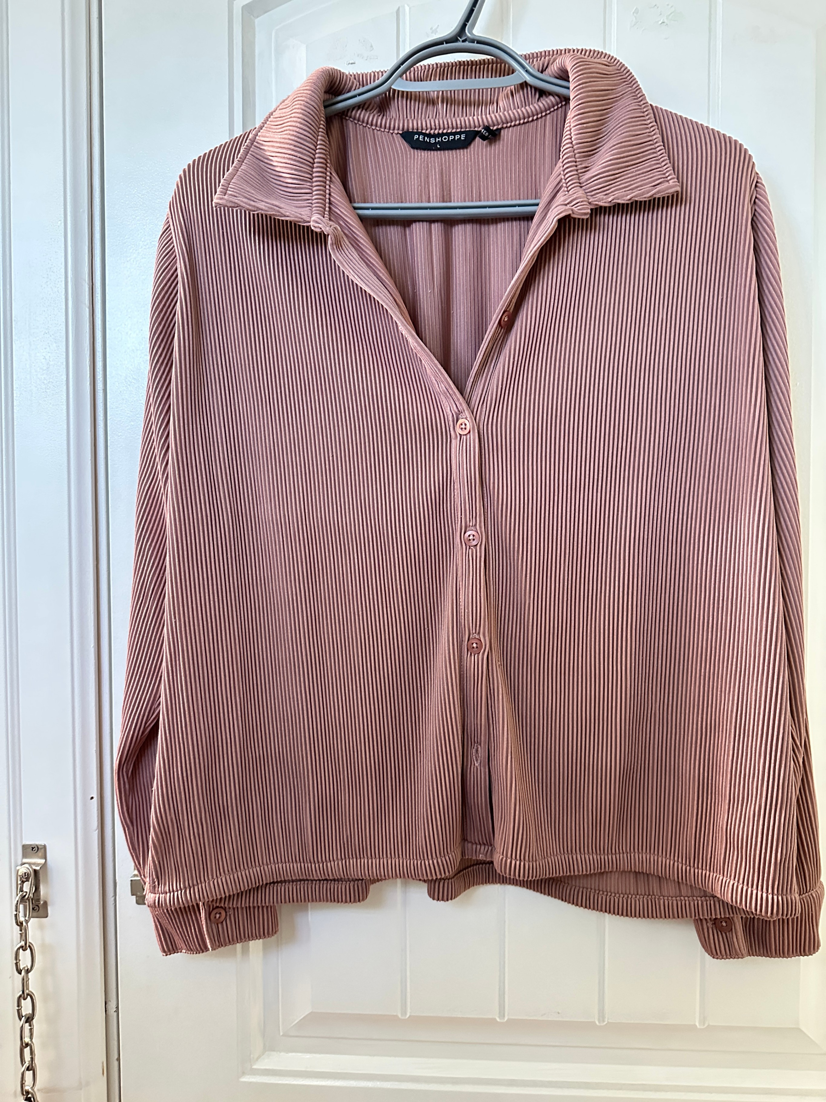 Penshoppe -  Pink Corduroy Button-Down Shirt