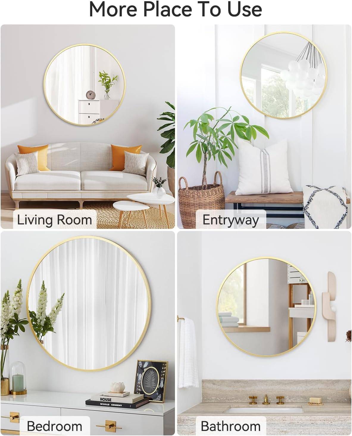 20 Inch Gold Round Bathroom Mirror - photo 3