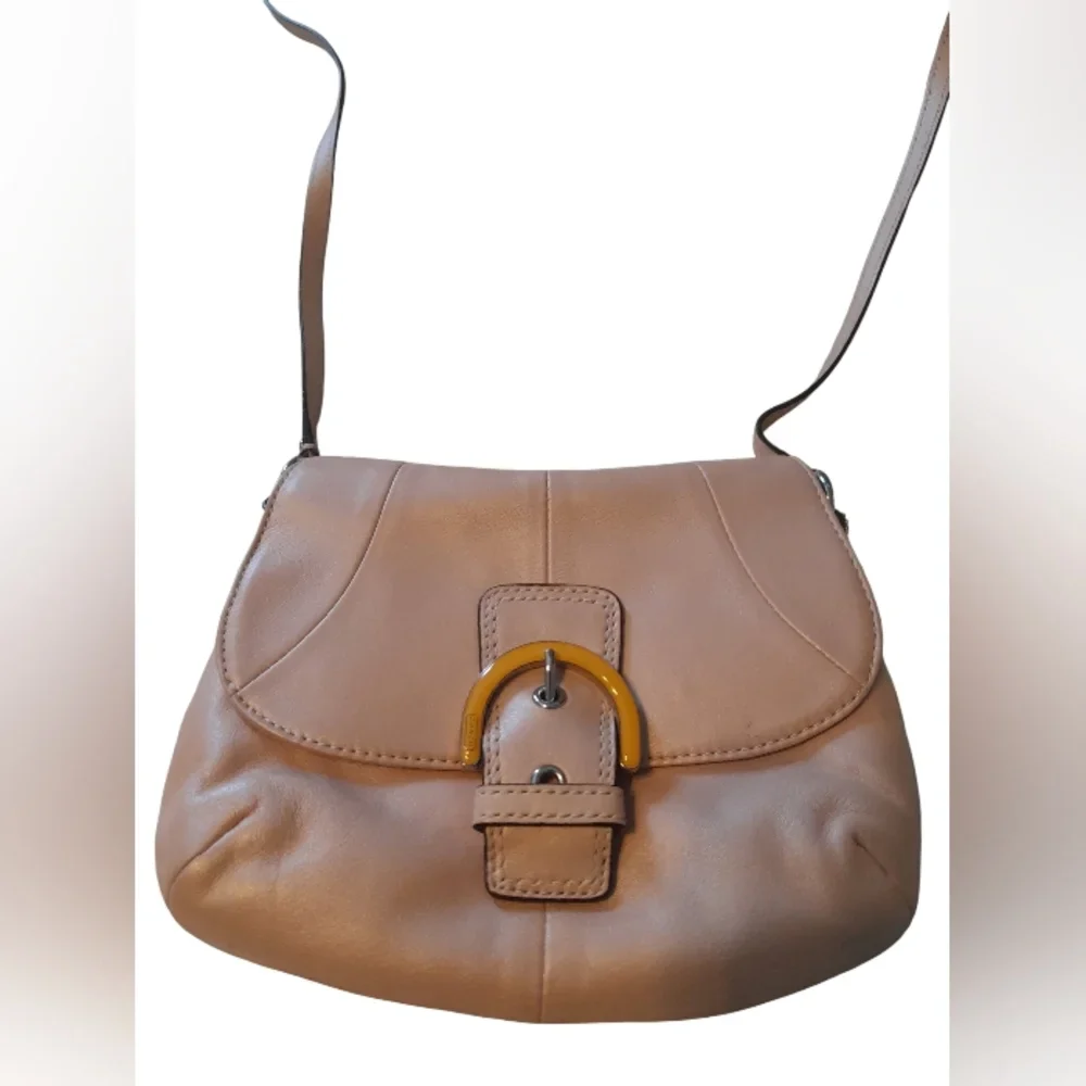 Coach Soho Leather Sling Crossbody Flap Pale Shimmer Pink Y2K - photo 2