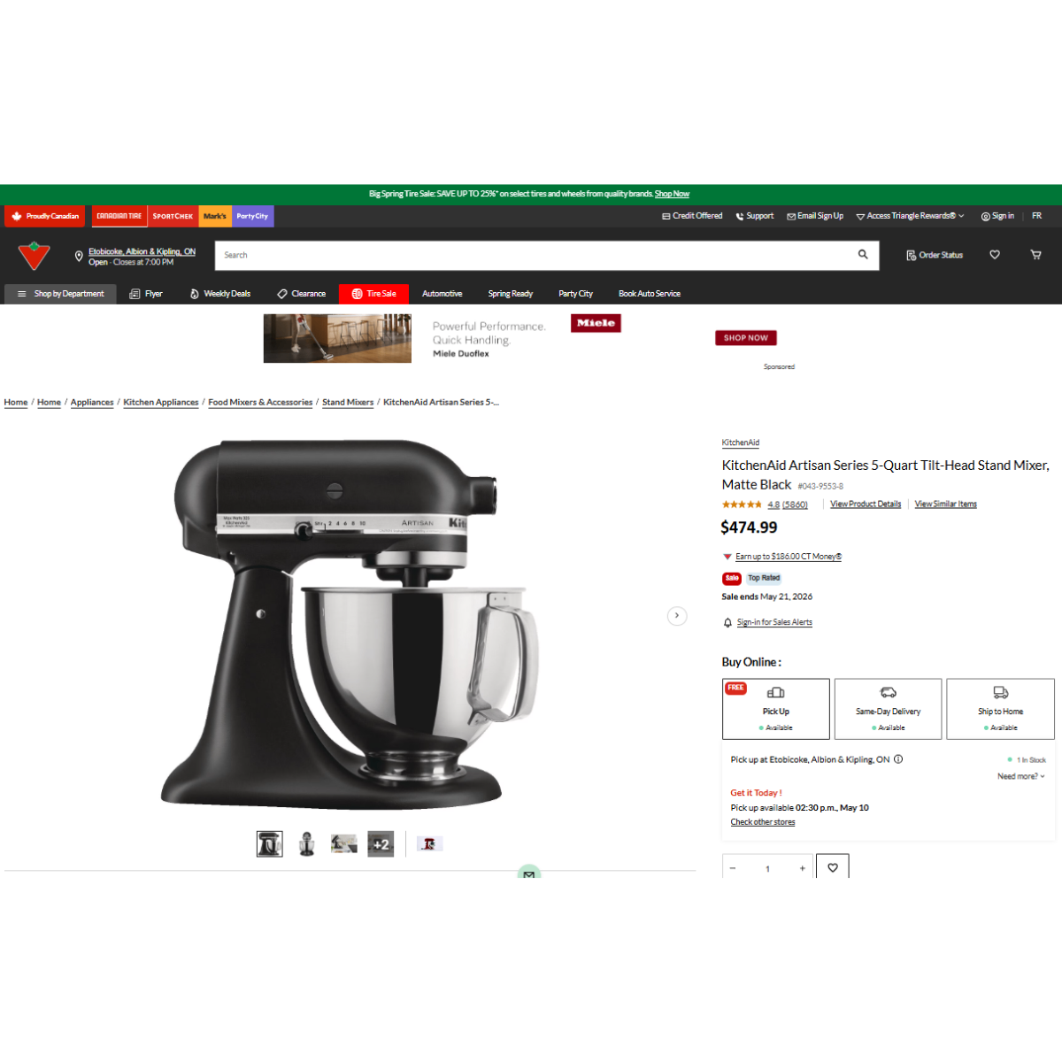 Retail Price $537-SEALED UNOPENED KitchenAid 5-Q Stand Mixer - photo 2