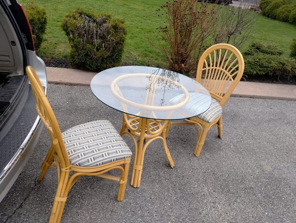 80's Retro 3-Piece Boca Rattan Wicker Set
