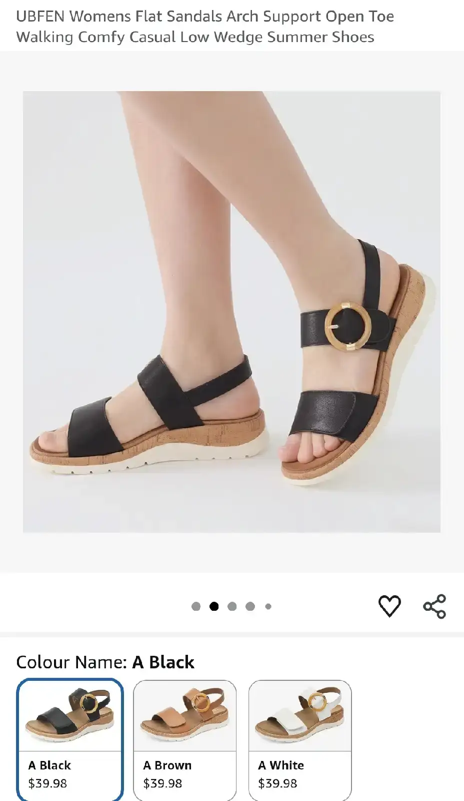 UBFEN Sandals Black Size 6 - photo 2
