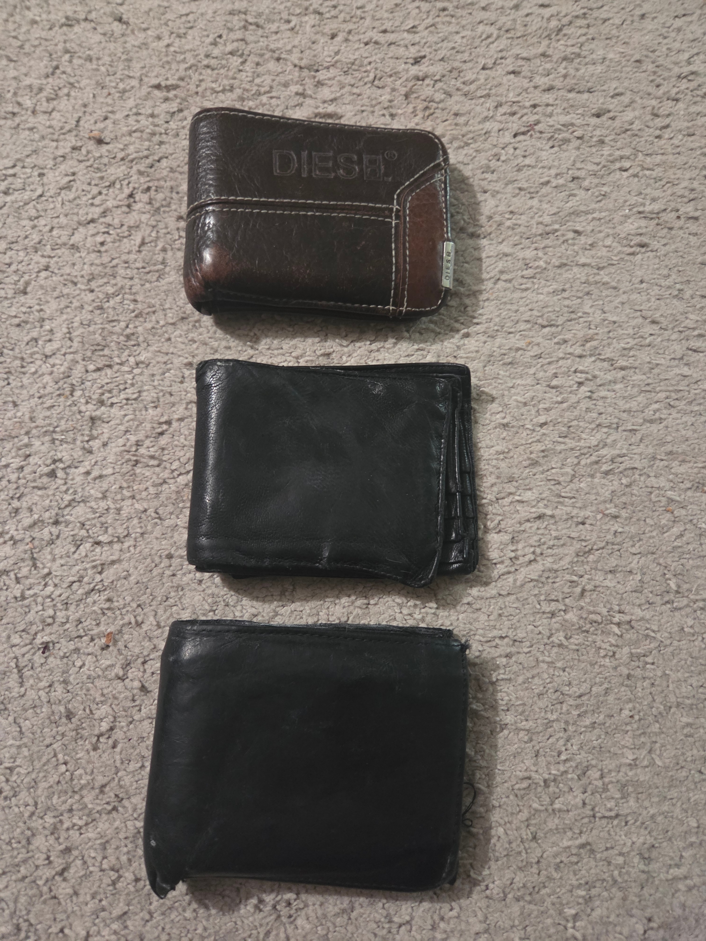 3 Genuine Leather Wallets incl. "Diesel"