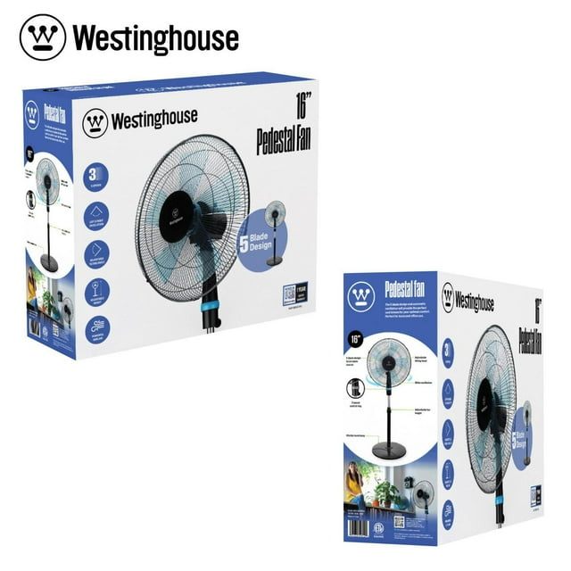 Westinghouse 5-blade, high power 16" Pedestal Fan