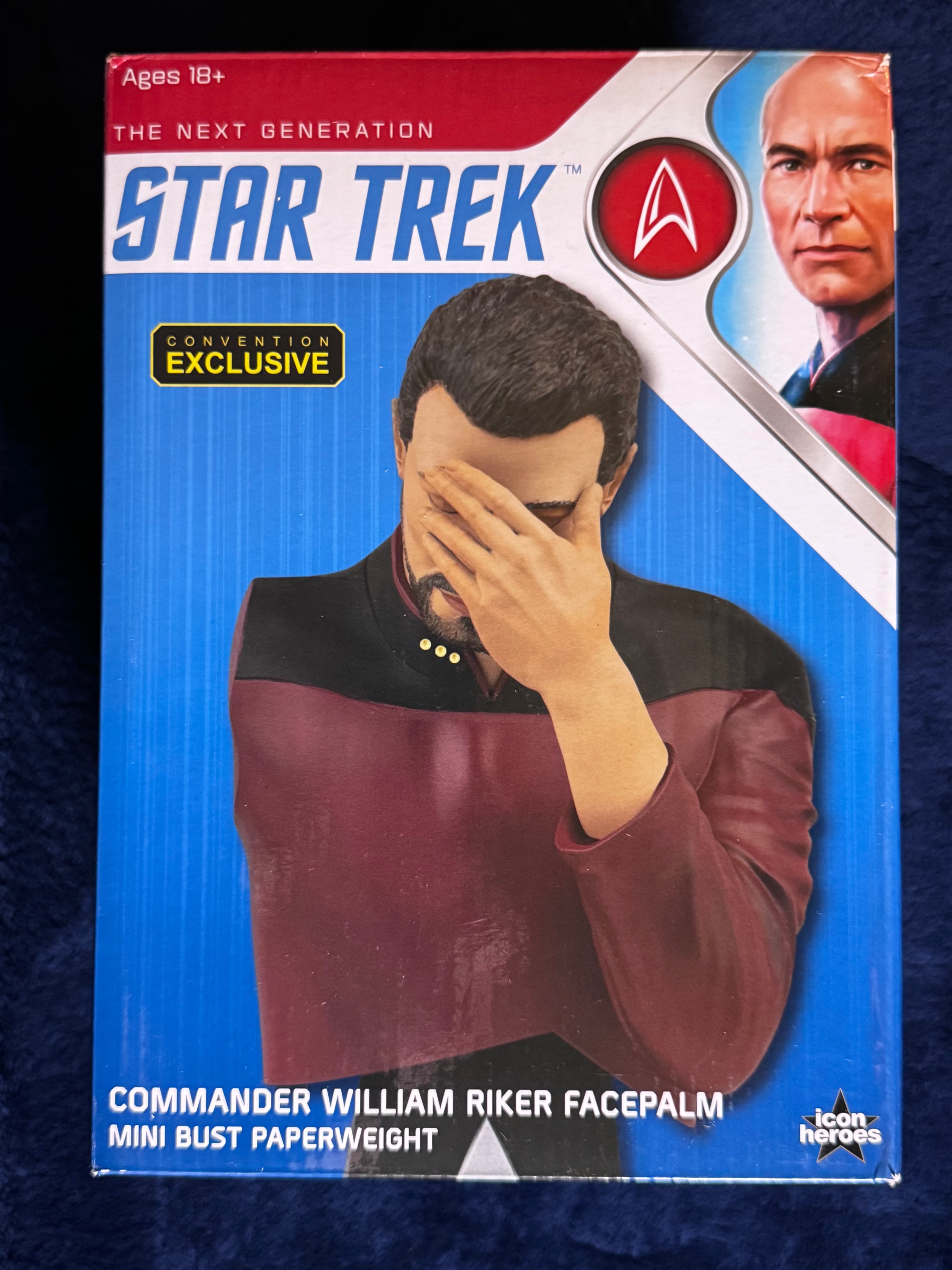 Star Trek Icon Heroes 2020 Convention Excl. Riker Facepalm Bust