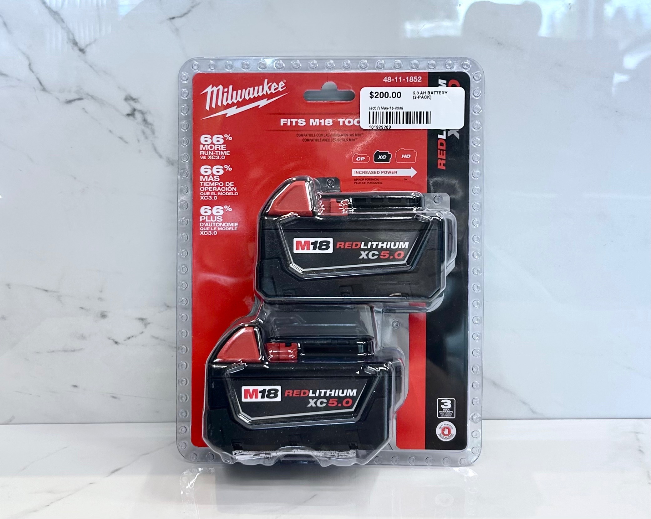 Milwaukee 5.0 AH Battery 2pk