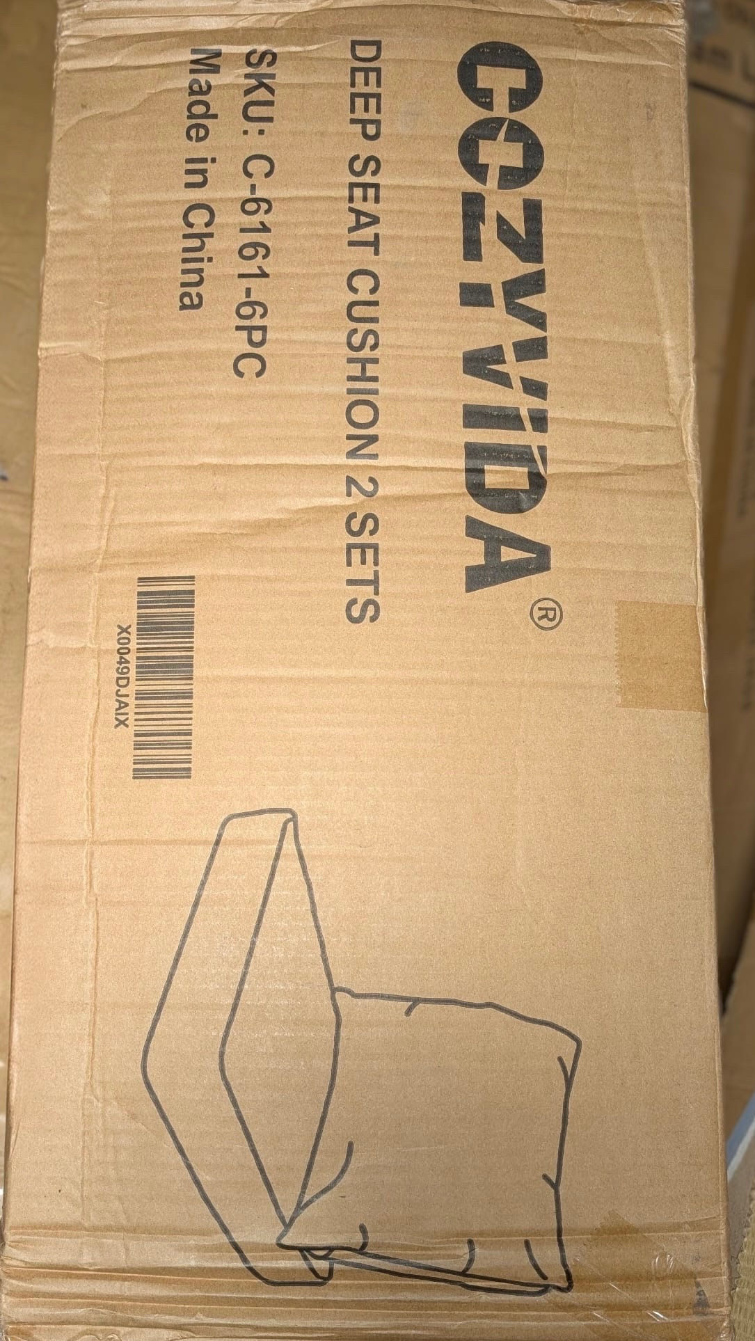 Sealed: Set-of-2 Outdoor Seat Cushion CO-Water/UV Resist 24"x24" - photo 4