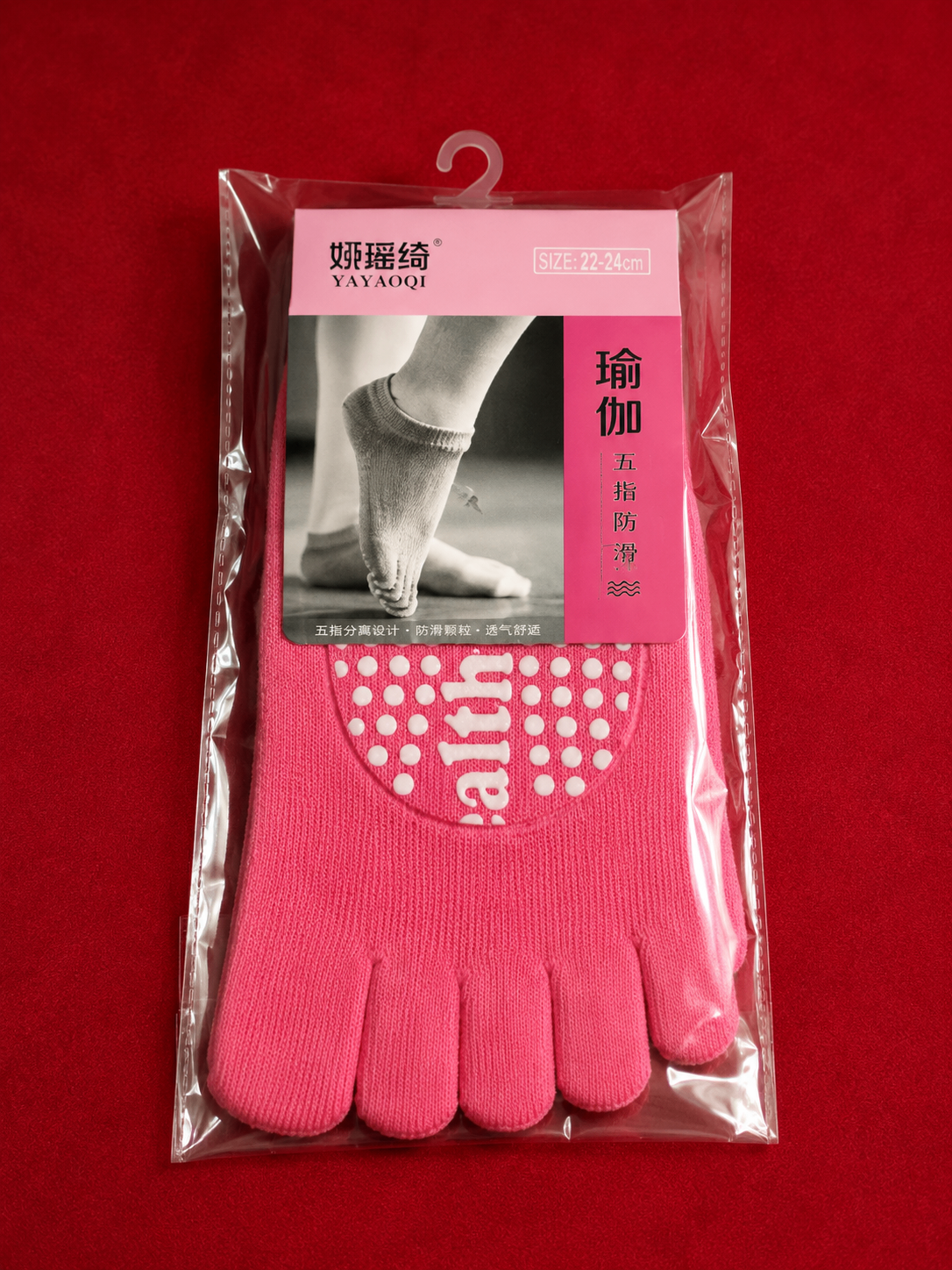 Pink Yoga Toe Socks