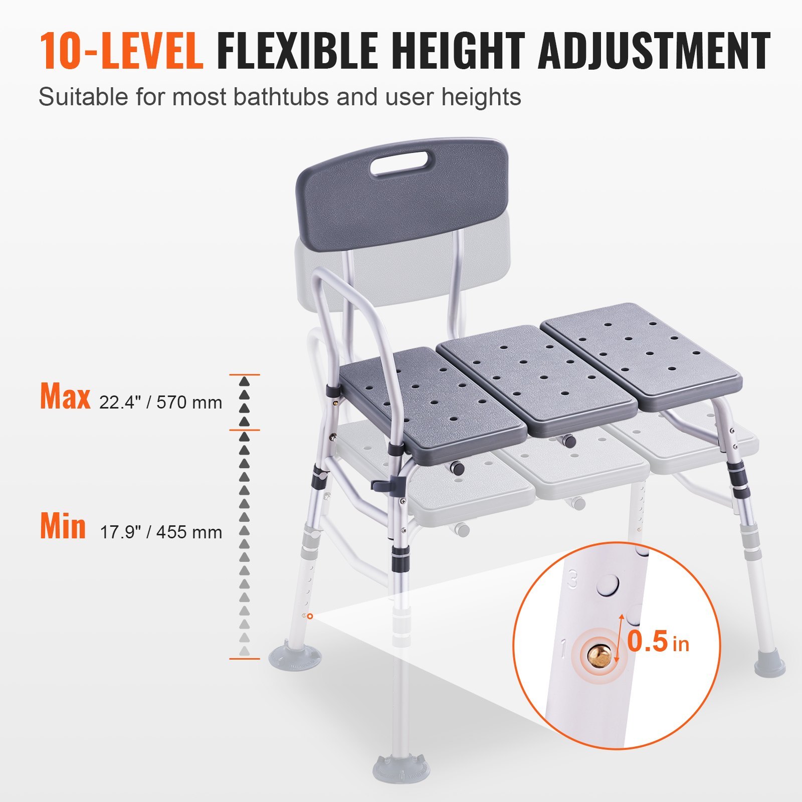 Vevor Tub Transfer Bench with Long Seat - photo 2