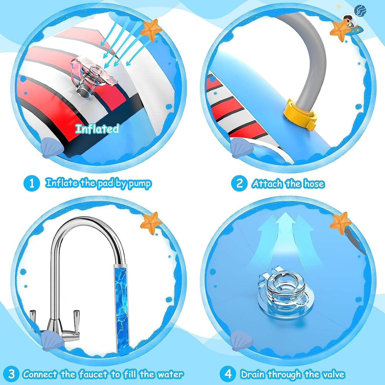 WELIN Splash Pad Sprinkler for Kids - 68" - photo 4