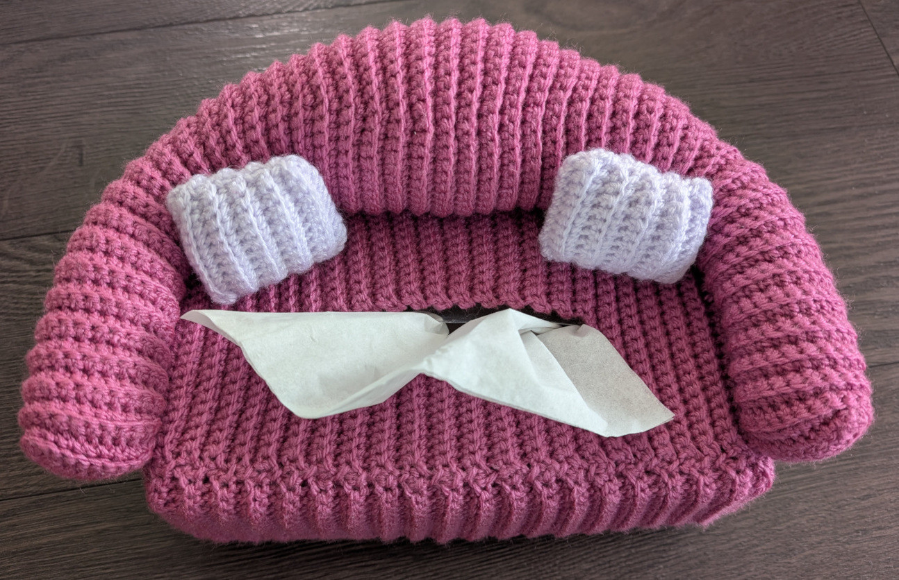 Crochet wrapper for tissue boxes
