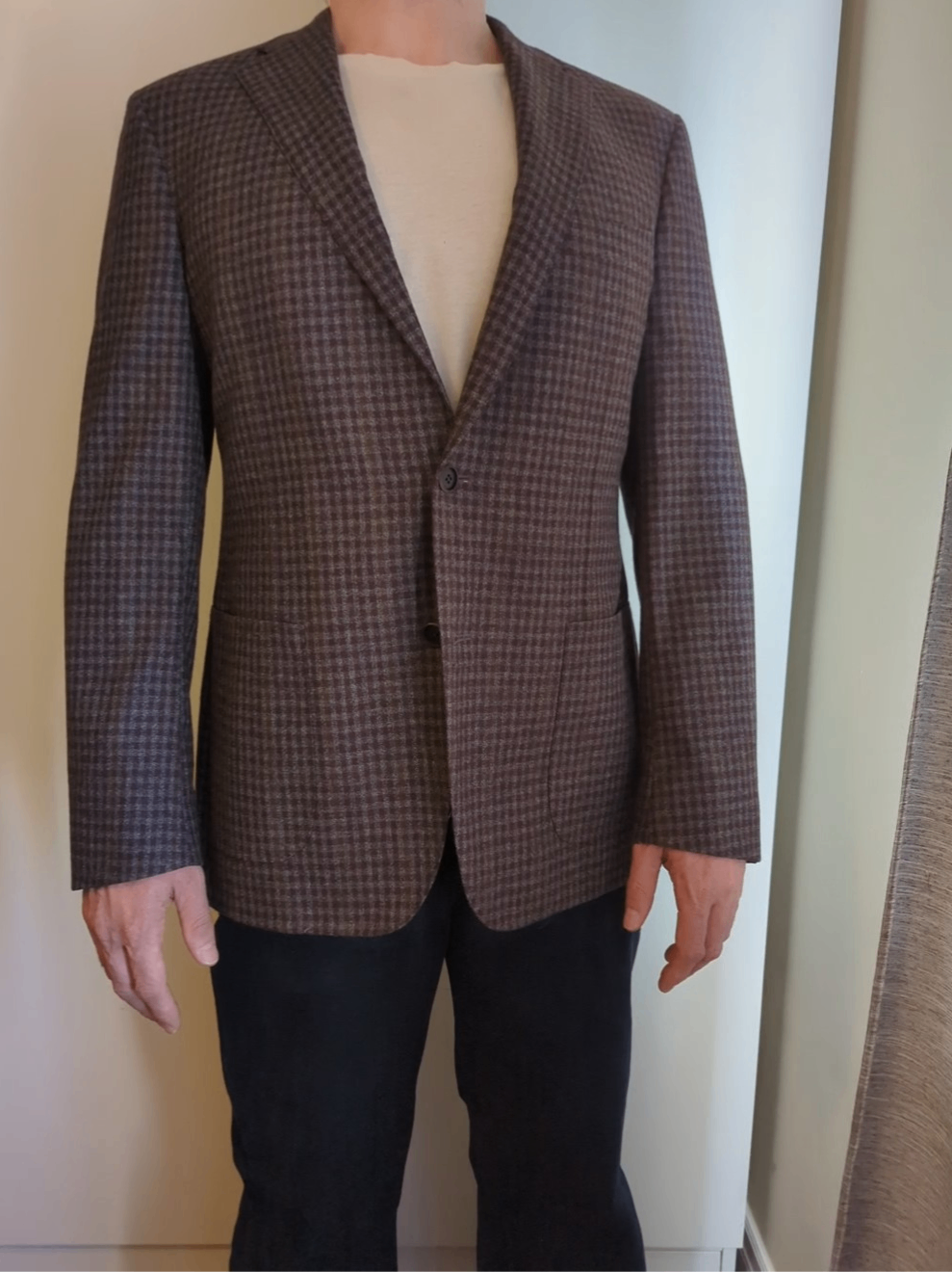 Samuelsohn 52R maroon check sportscoat/blazer