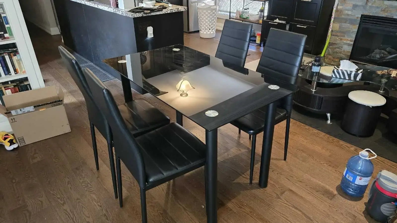 Dinning Table (Glass Top) + 4 Chairs - photo 2