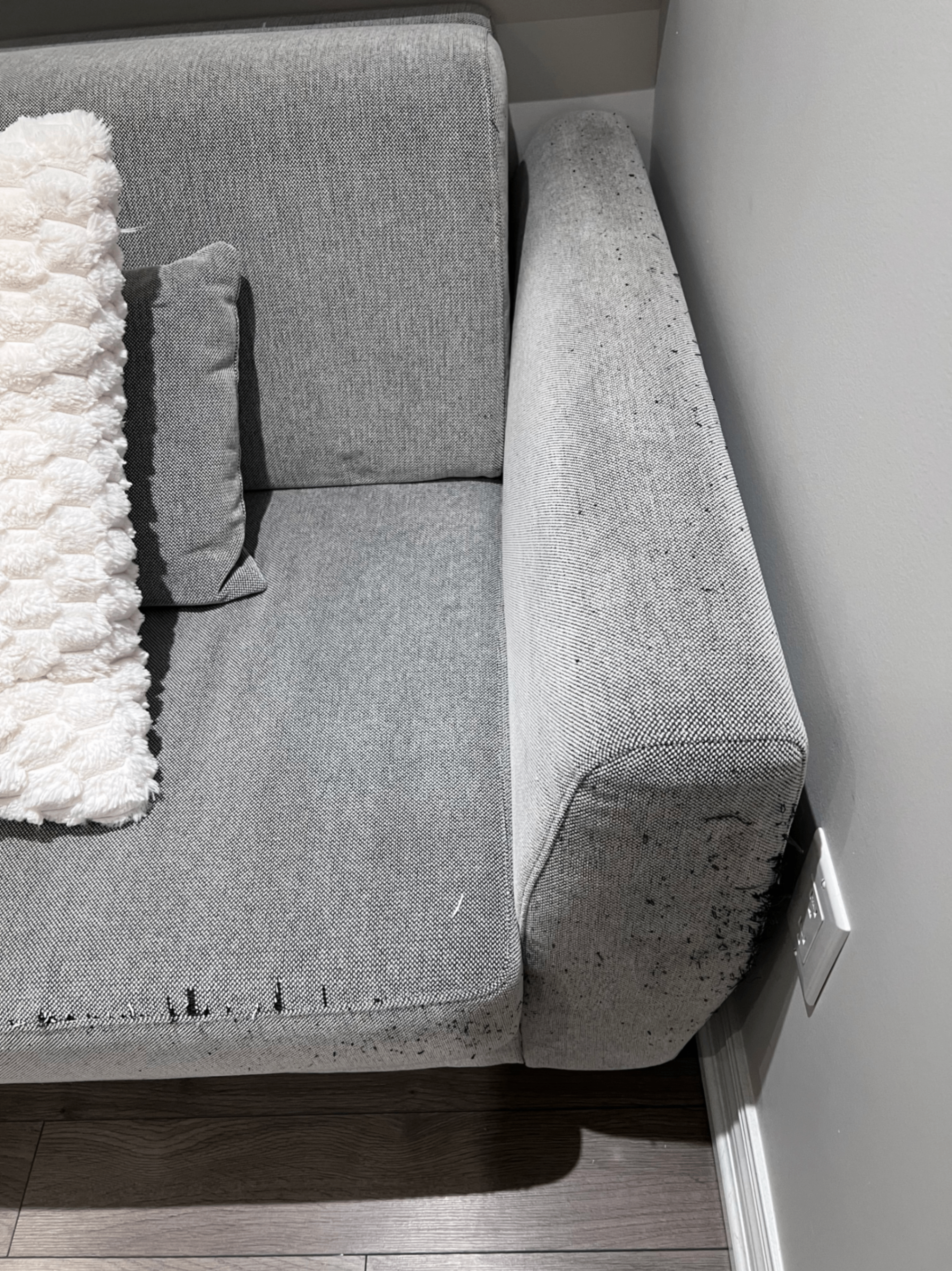 IKEA Large L-Shape Grey Sectional Sofa - (108" Wide) - photo 4