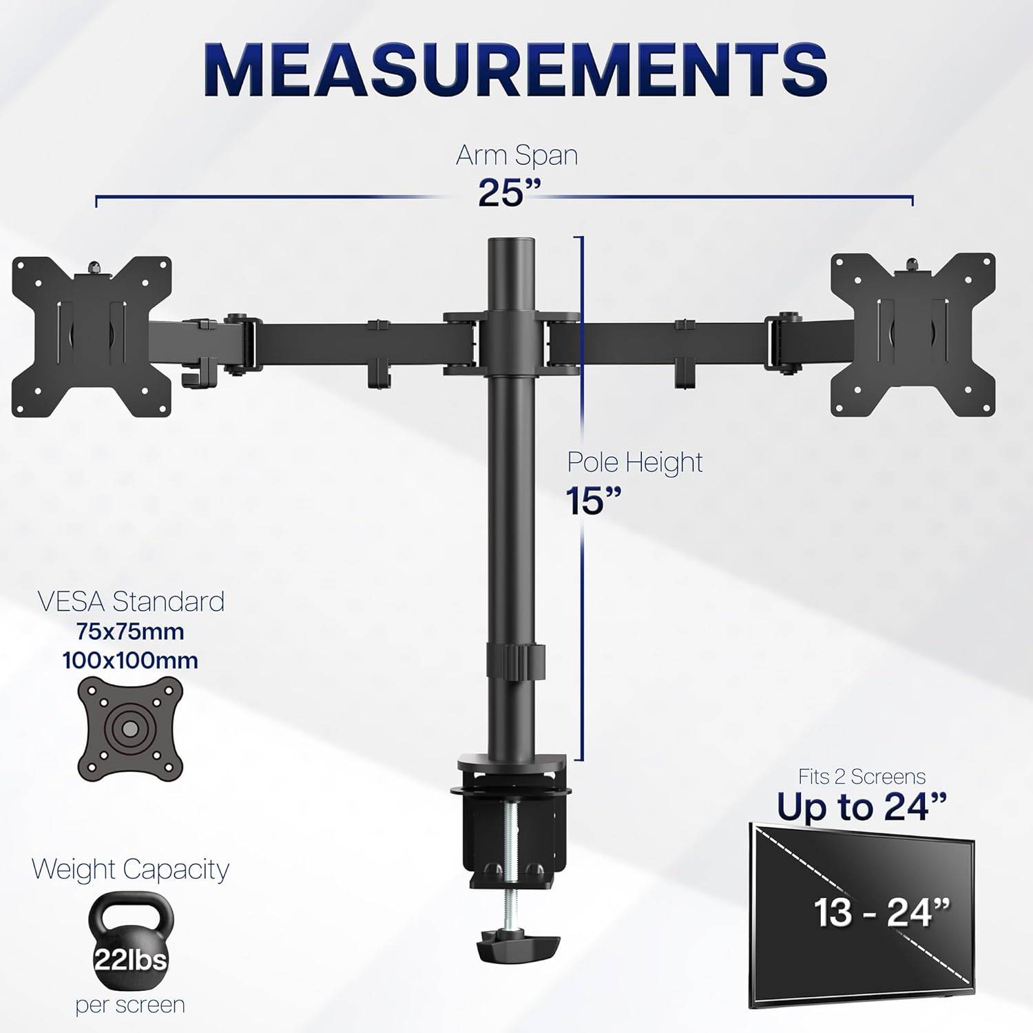 New  VIVO Dual Monitor Desk Mount Heavy Duty Fully Adjustable - photo 4