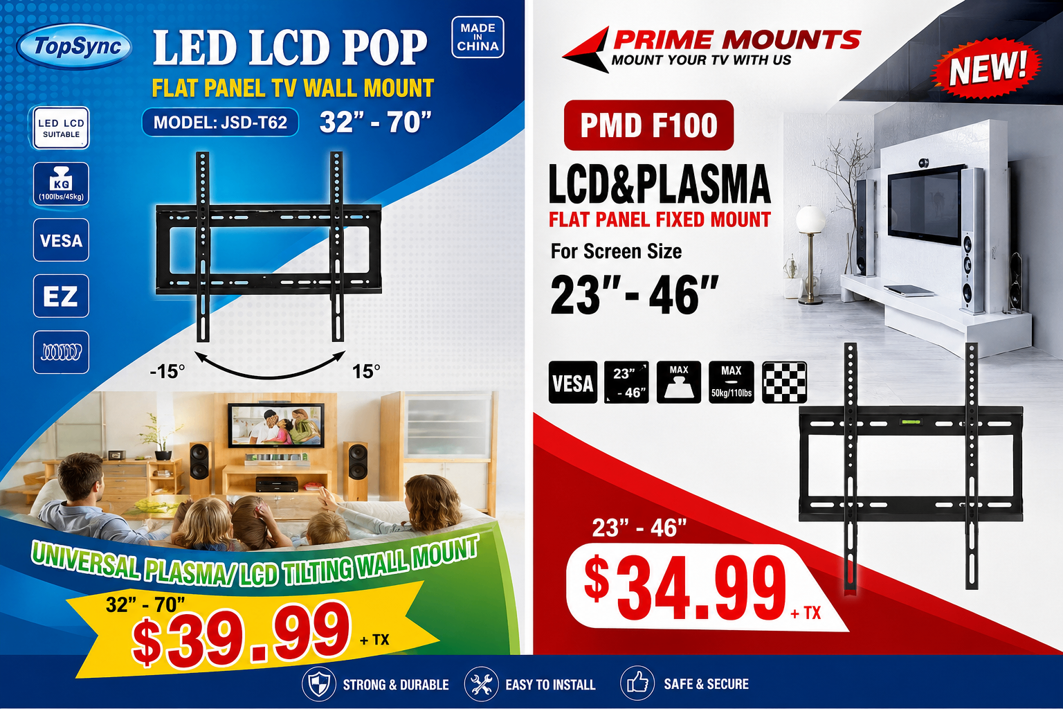 TV Wall Mounts for Sale – Strong, Easy Install, Great Prices!