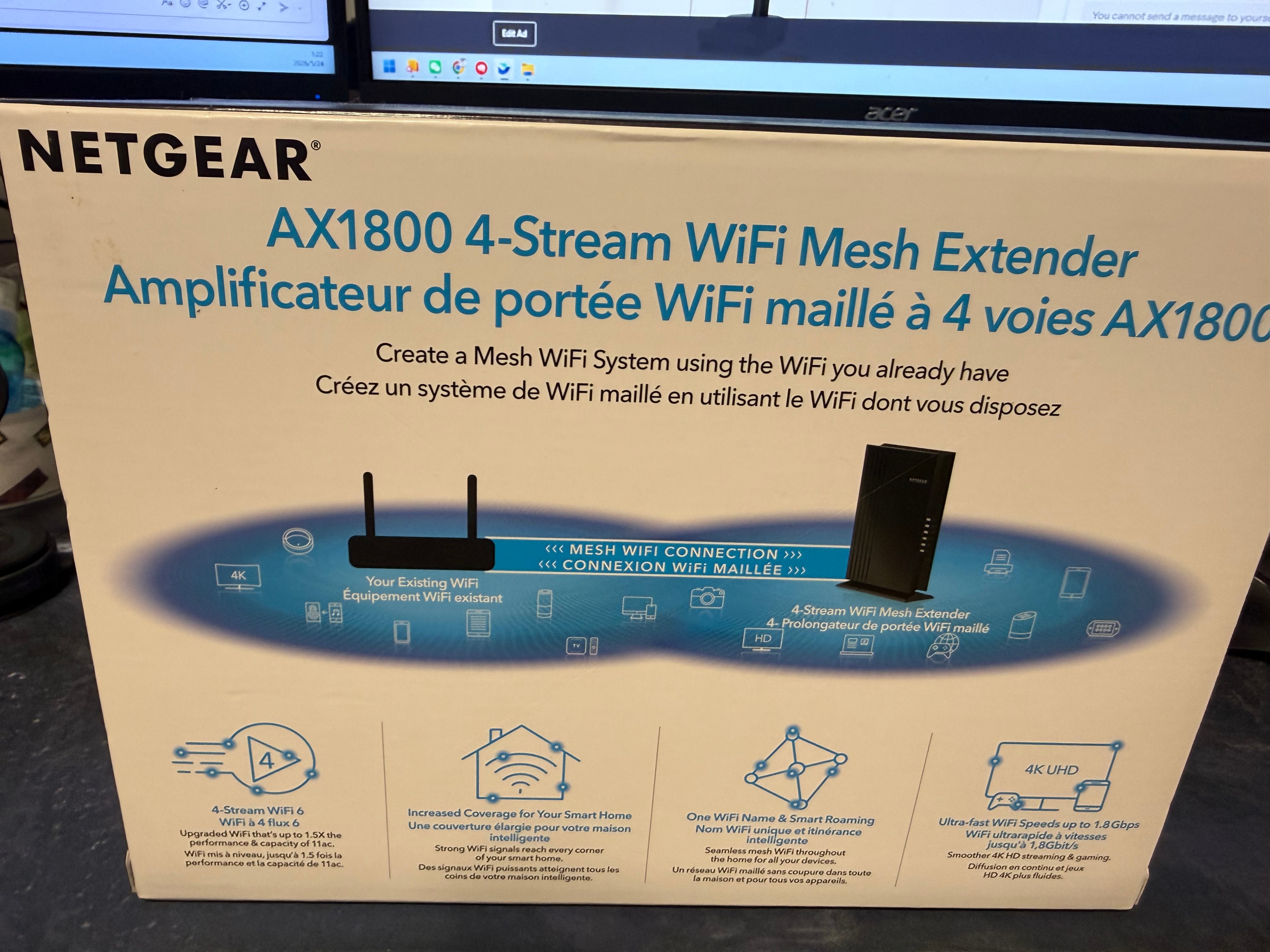 NETGEAR AX1800 4-Stream WiFi Mesh Extender WiFi 6 EAX20 - photo 2