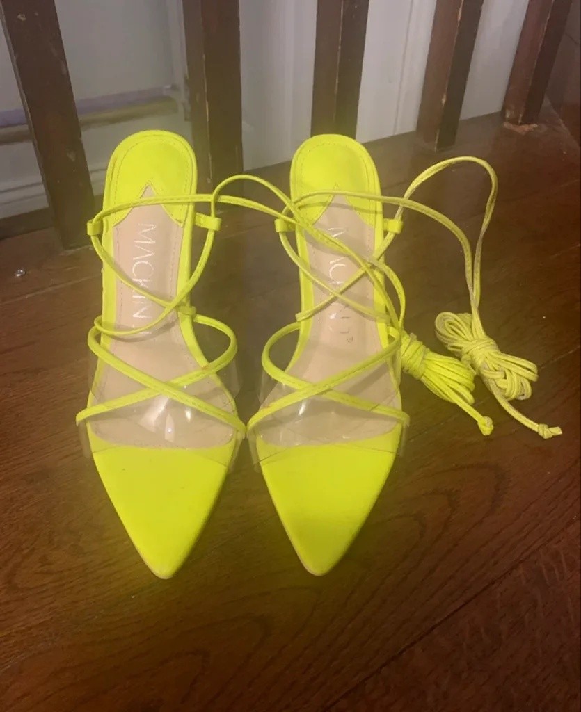 FLASH SALE: Neon Lime Mackin J Lace-Up Heels (NEW) - Size 6.5 - - photo 2