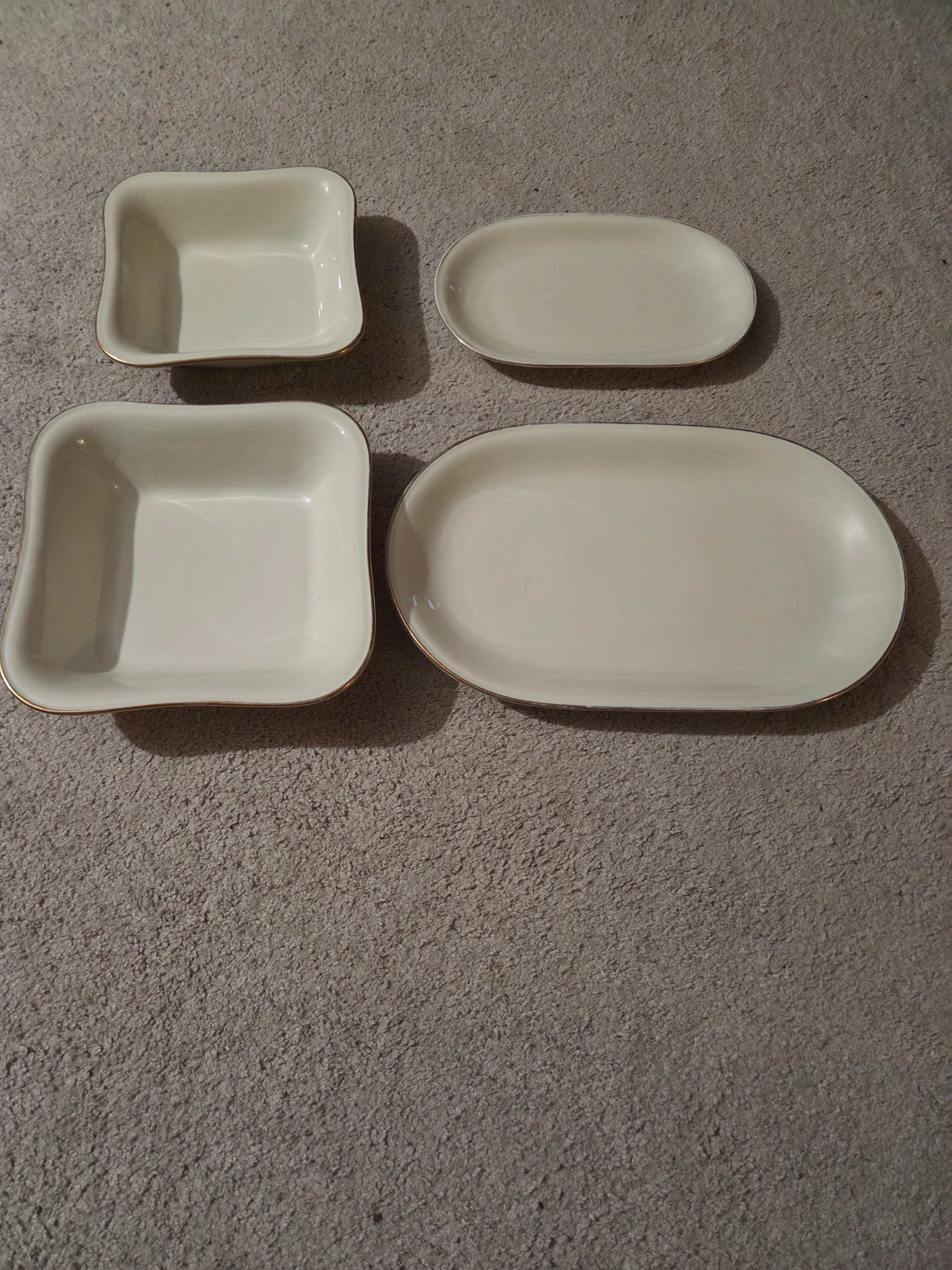 4 Pc Vintage Winterling Roslau Bavaria Porcelain Baking Dishes