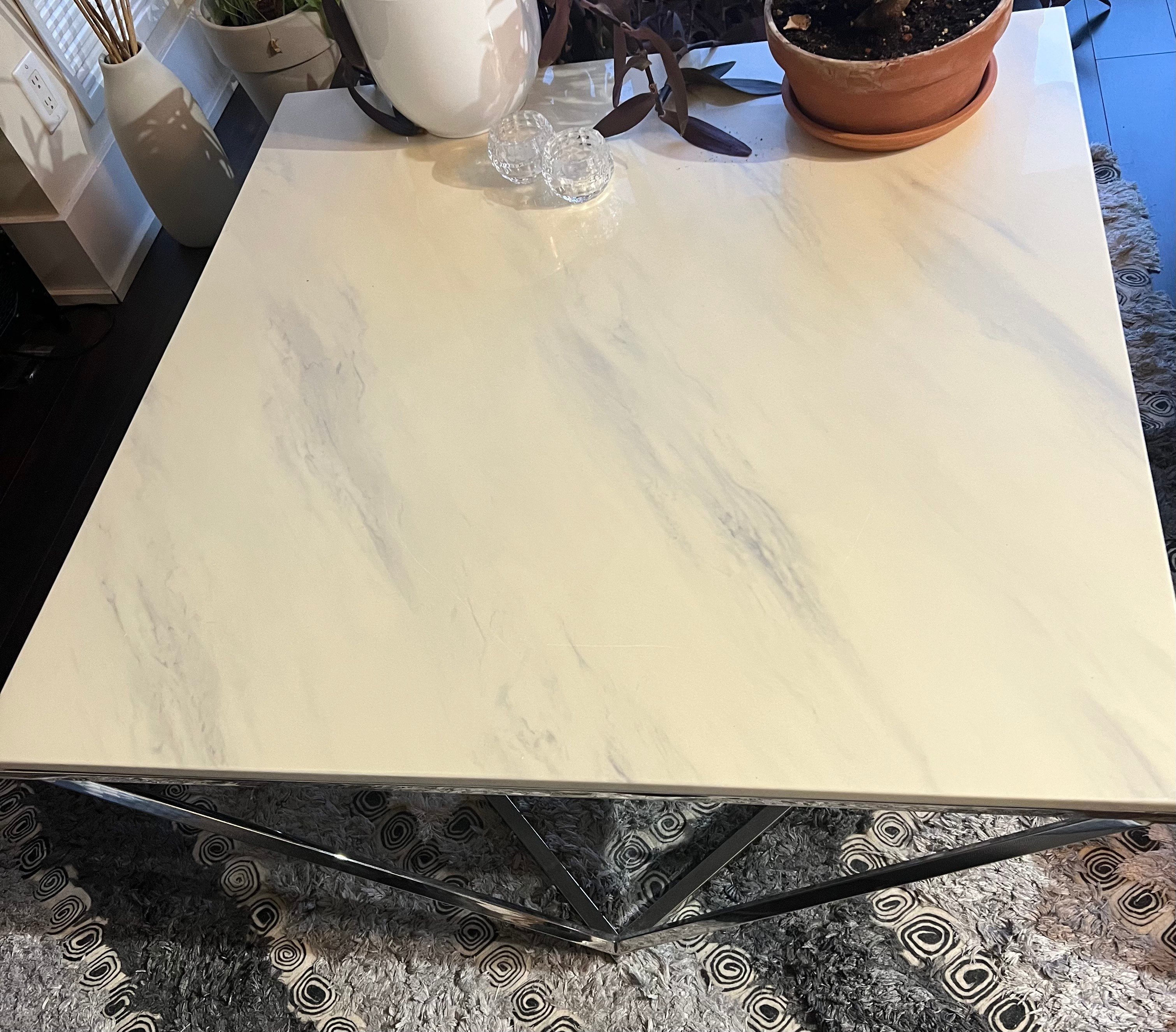 Coffee Table - Marble and Stainless Steel