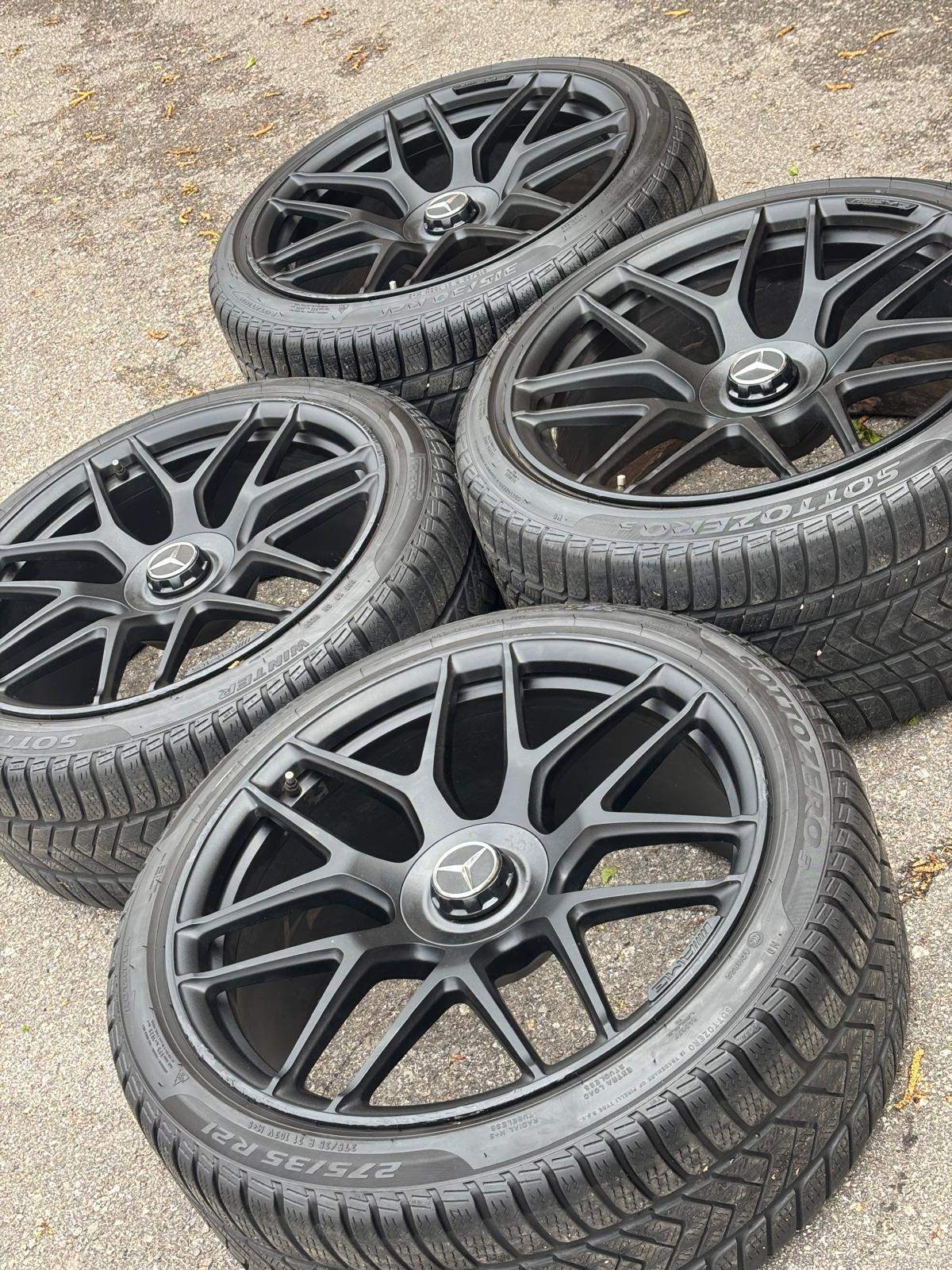 OEM 21"Mercedes AMG GT forged rims (5x112)+Pirelli Snows+TPMS - photo 3