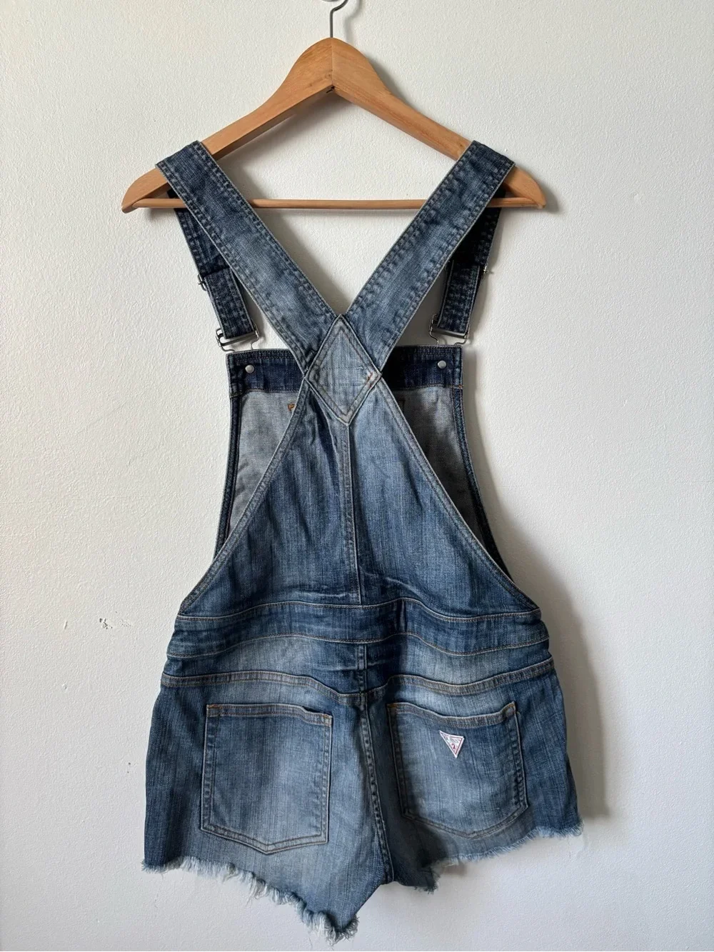 Vintage Guess Blue Denim Overalls with Contrast Stitching Y2K - photo 4