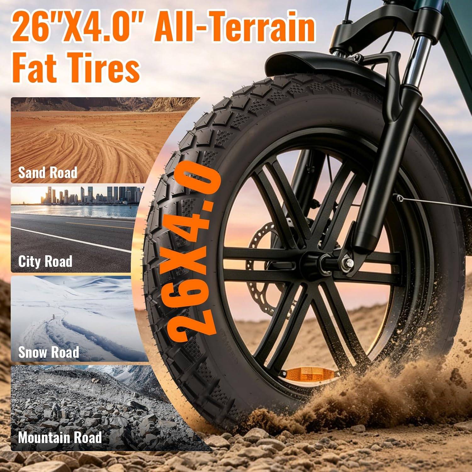 Heavy Duty Fat E-Bike Tire,High-Performance 26" - photo 3
