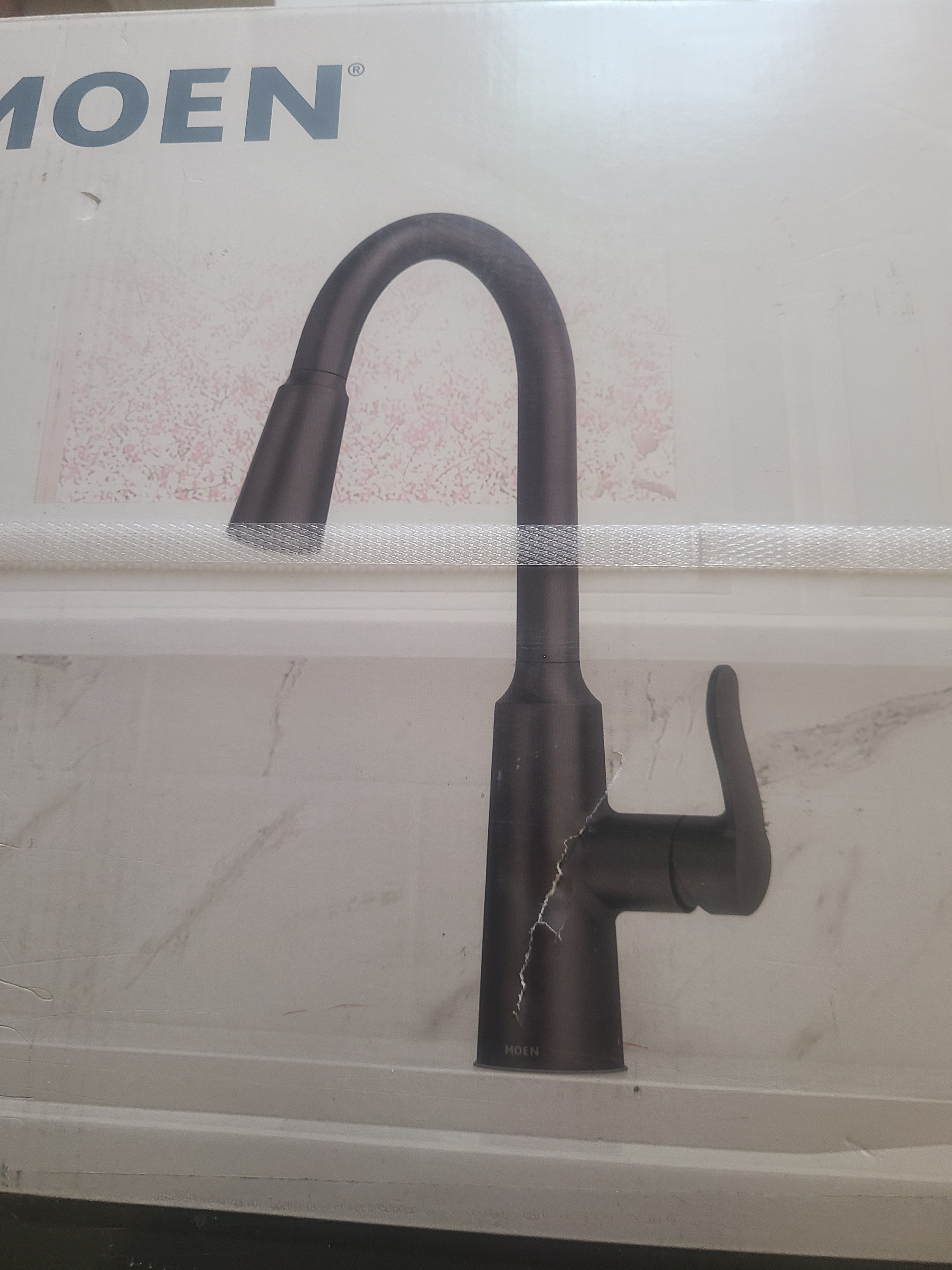 MOEN BLACK NILAIN SINGLE HANDLE PULL DOWN KITCHEN FAUCET - photo 4