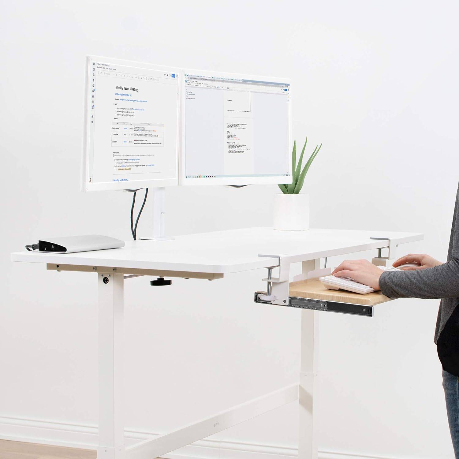 New VIVO Large Clamp-on Keyboard/Mouse Under Desk Slider Tray