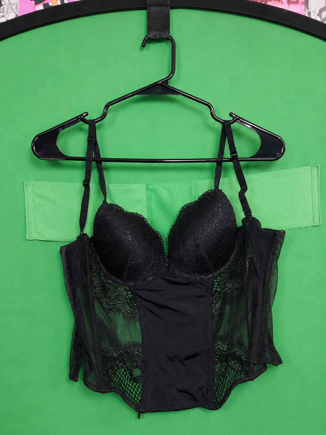 Black Lace Corset / Bustier Top