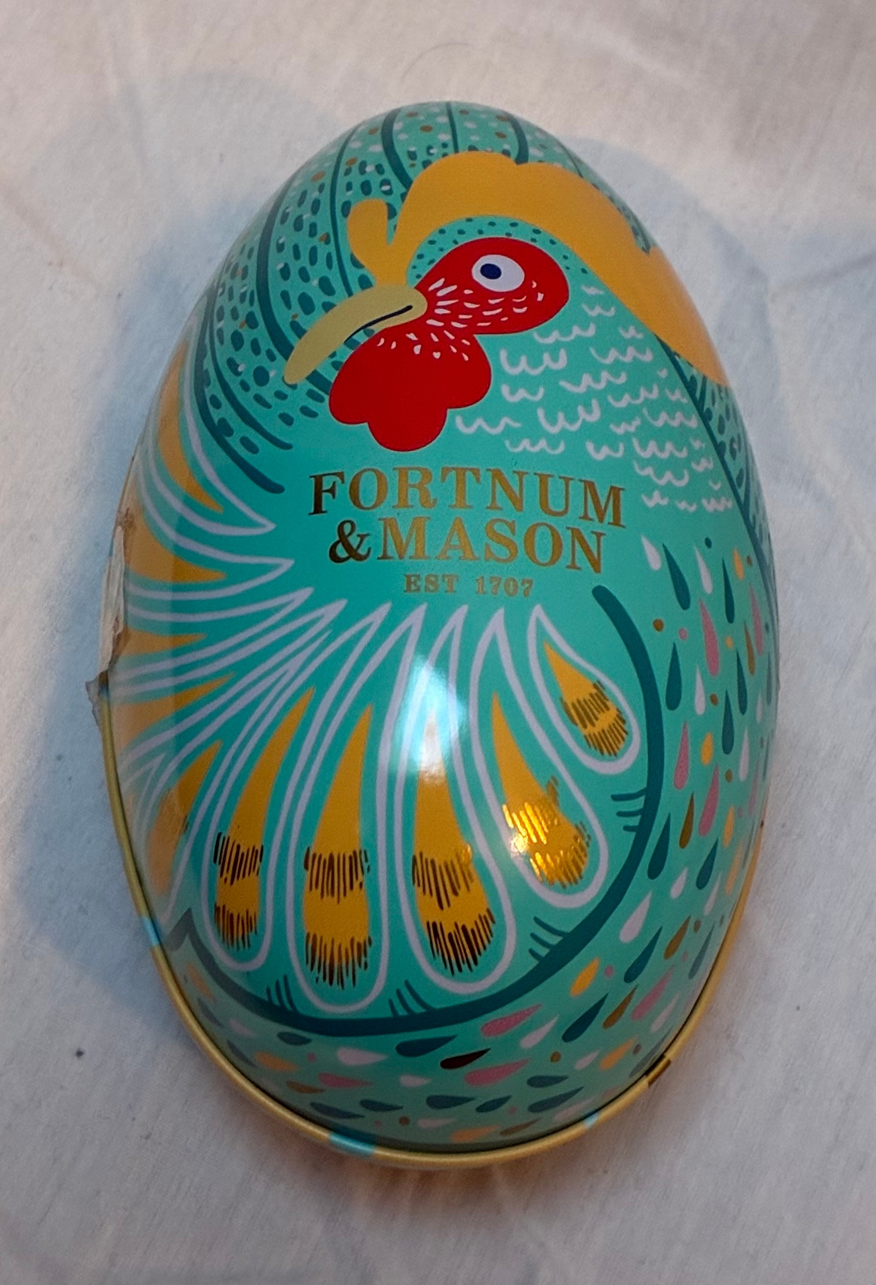 Fortnum and Mason Empty Egg Shaped Tin