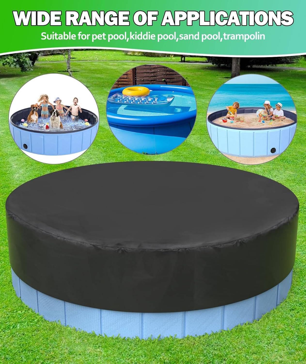 Large Foldable Dog Pool Cover, Hyperzoo 98 Inch - photo 4