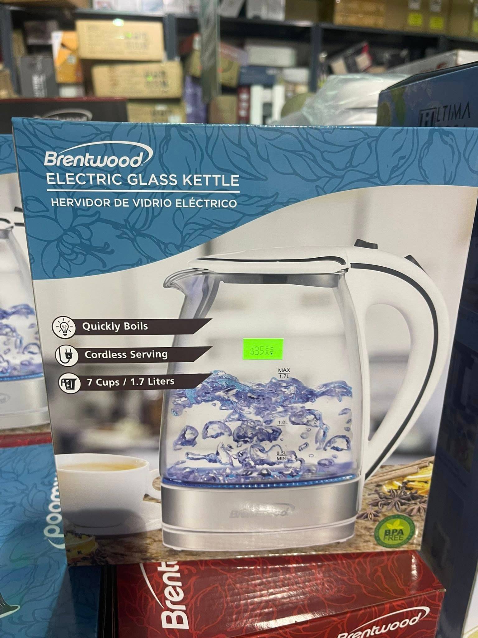 Brentwood 1.7L Cordless Glass Electric Kettle - photo 4