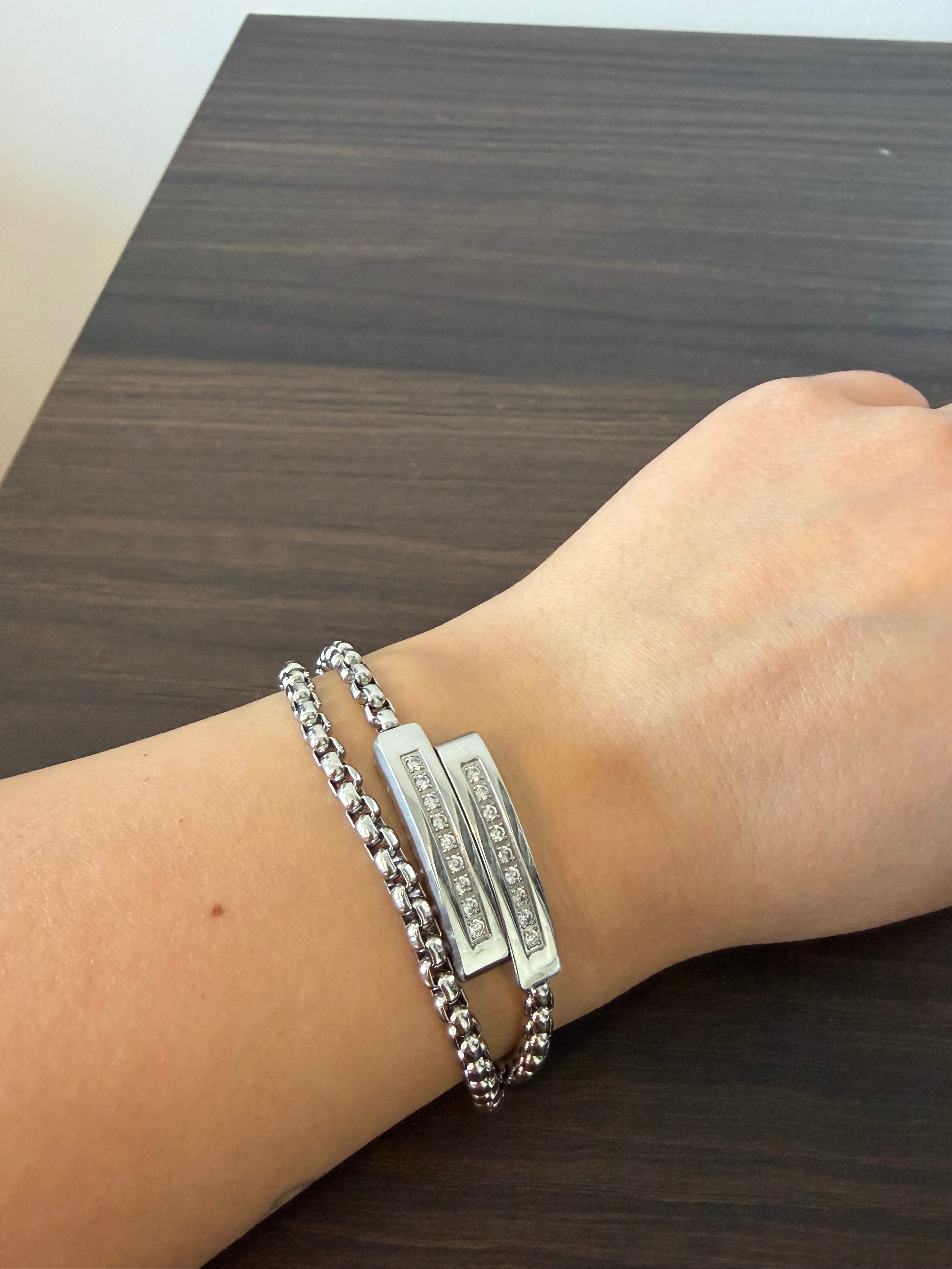Tocara Stainless Steel Double Chain Bracelet - photo 2