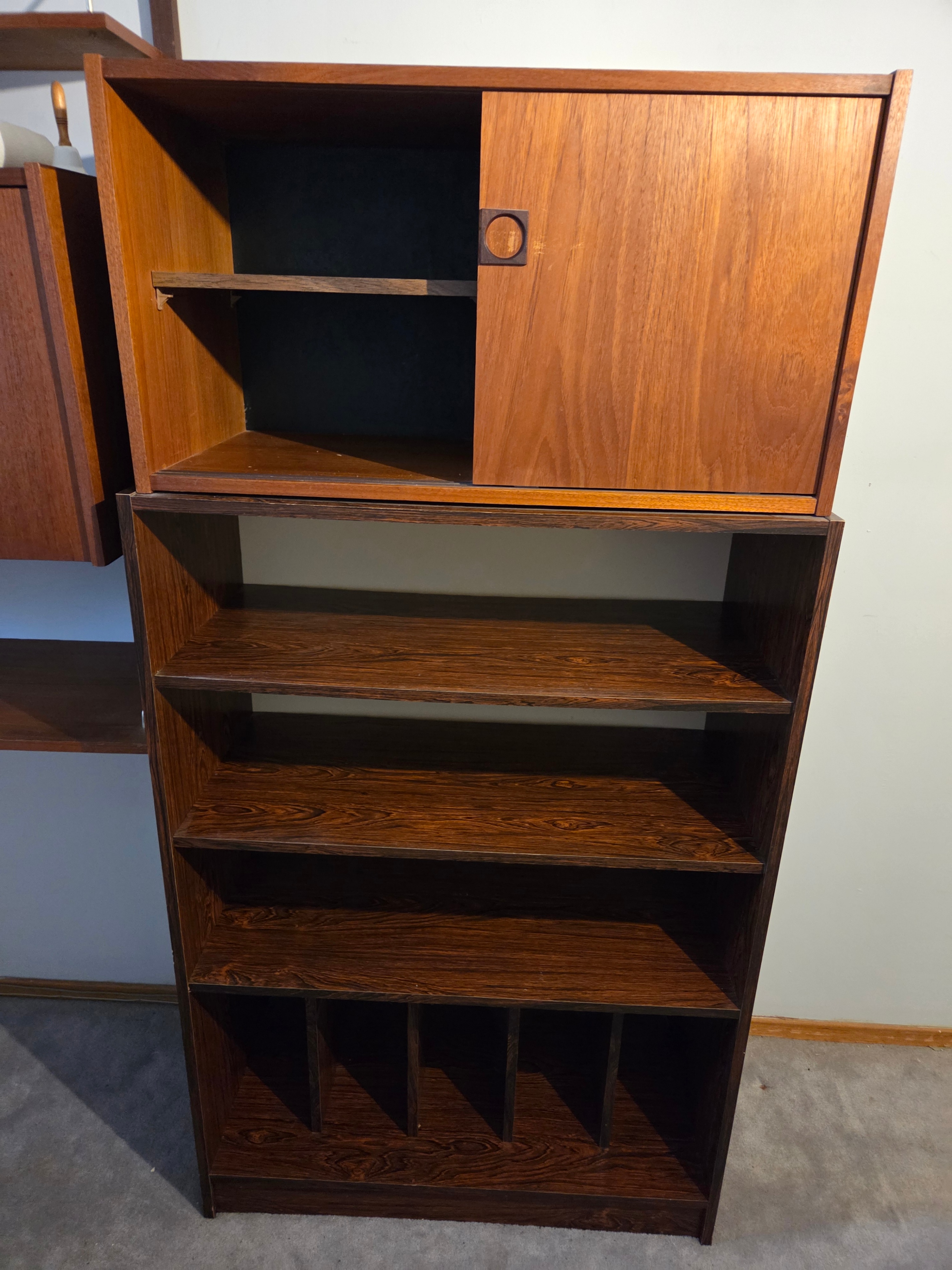 Authentic MCM 2-Piece Wall Unit, PS System Cabinet & Oak Base - photo 3