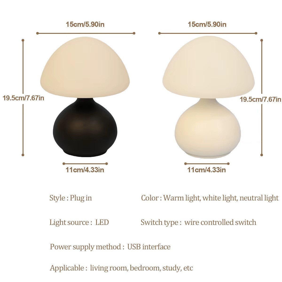 Modern Minimalist Mushroom Table Lamp - photo 4