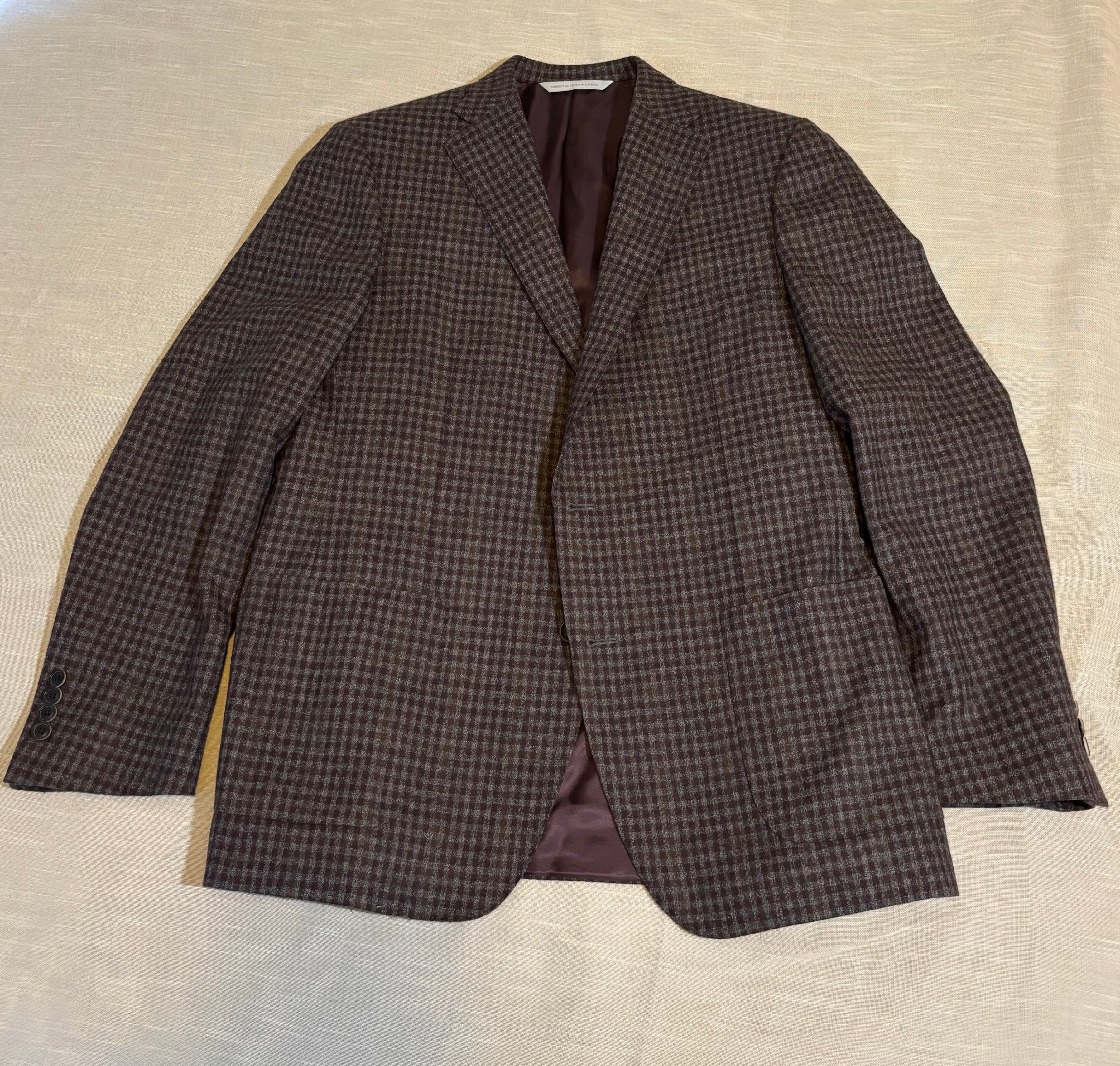 Samuelsohn 52R maroon check sportscoat/blazer - photo 2