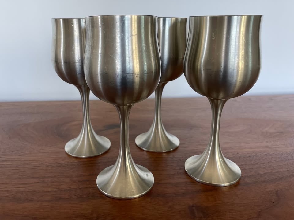 Vintage Pewter Salinger Goblets