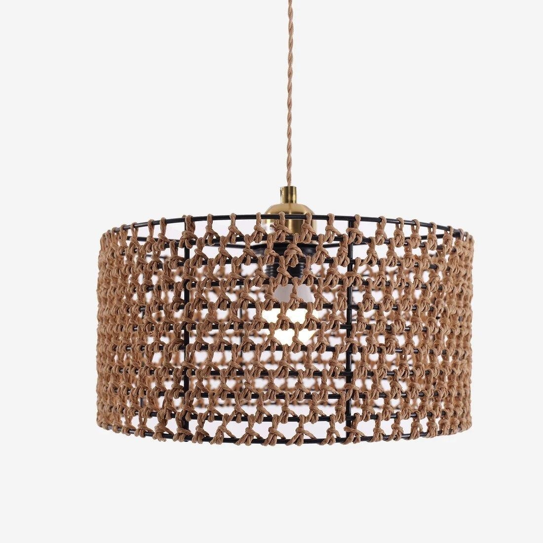 *Brand New* Lightsin Boho Paper Rope Iron Pendant Light - photo 3
