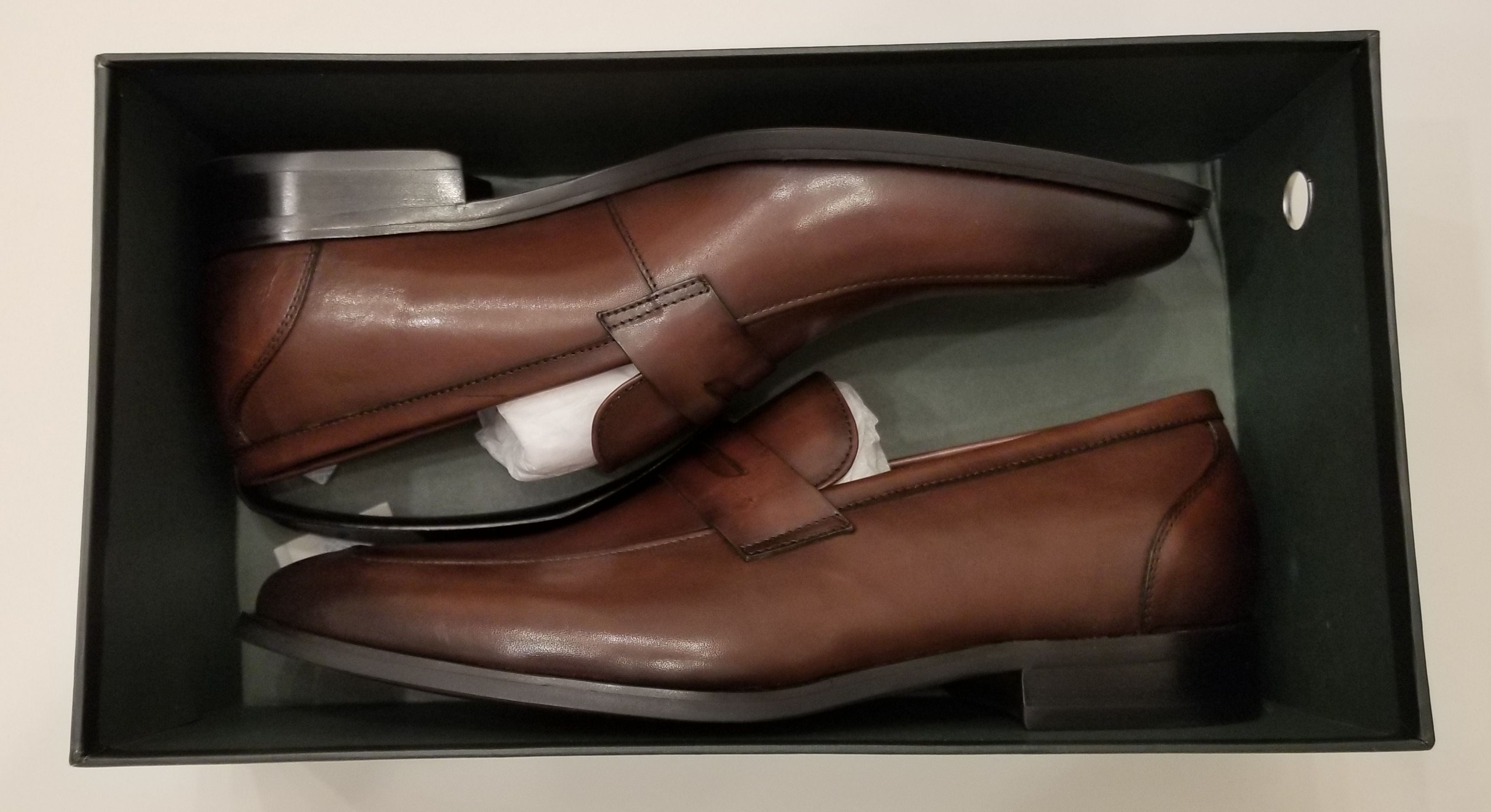 Brand New handmade men's leather slip on loafers - Size 10.5 - photo 2