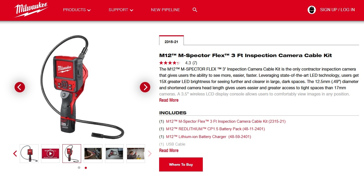 Milwaukee M12 M-Spector Flex 4' Inspection Camera Kit - photo 3