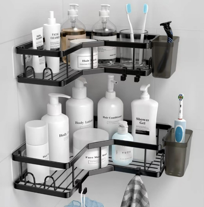 A Set of 2 Metal Shower Shelf Set - photo 3