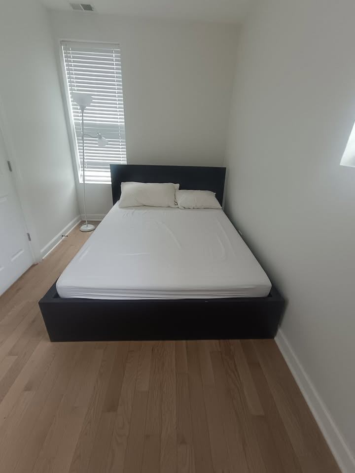 IKEA MALM Queen Bed Frame Black-Brown with mattress