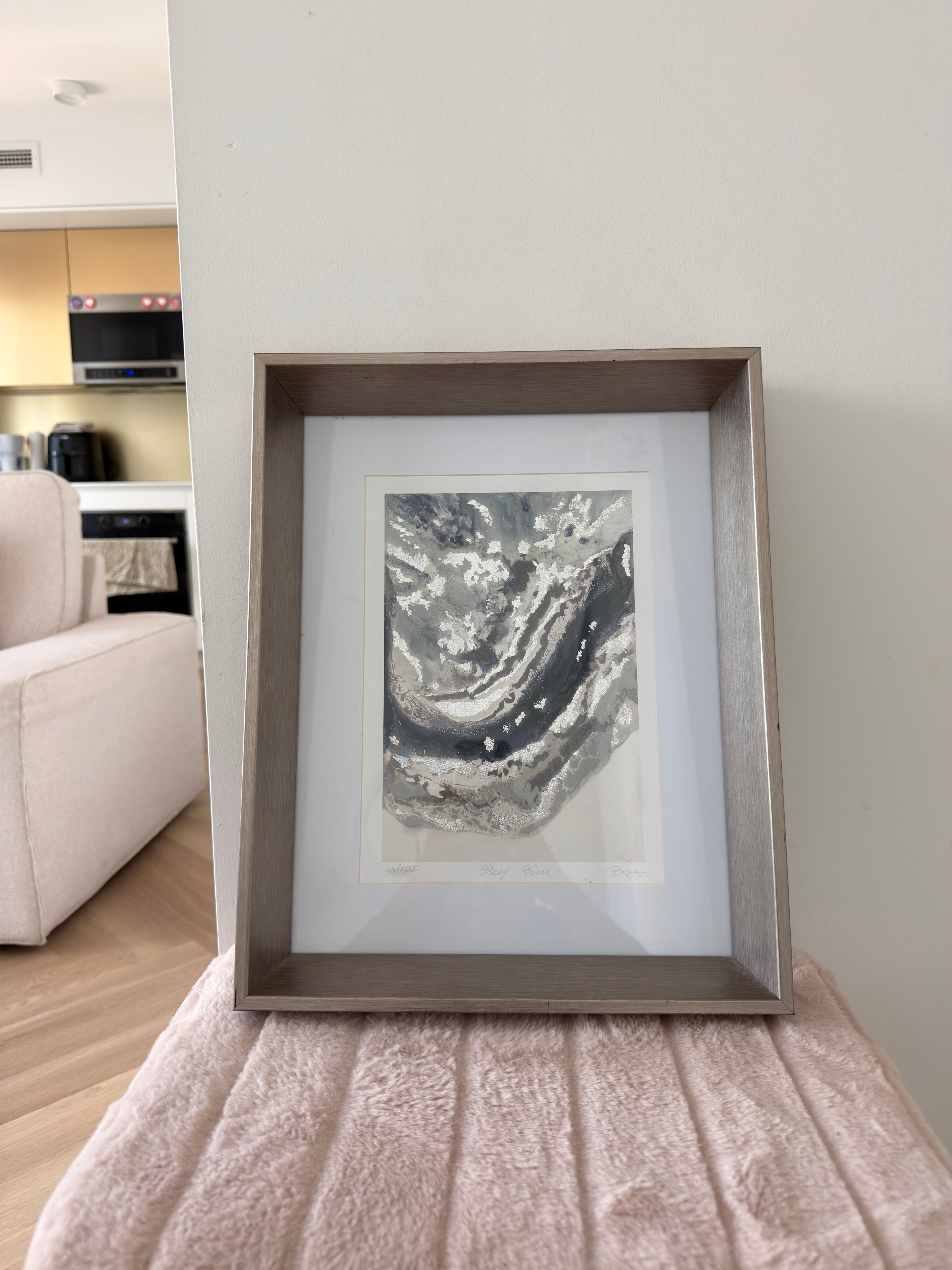 Framed Abstract Wall Art “Reef Blue” – Limited Edition Print - photo 4