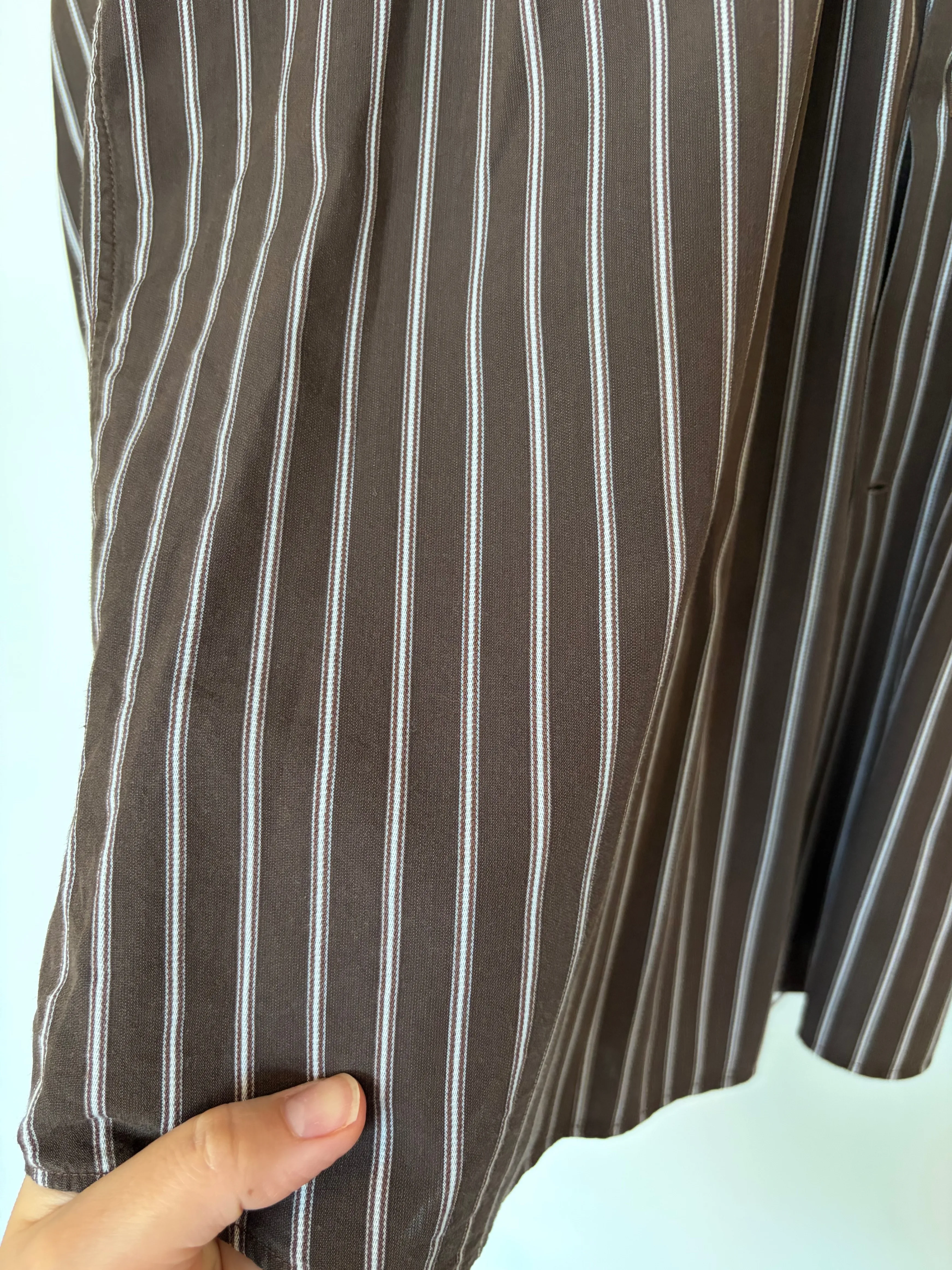 Canali Made in Italy Dress Shirt Size 43/17 Brown & White Stripe - photo 2