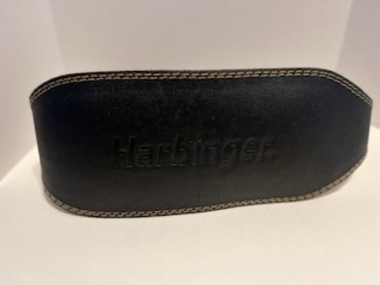Harbinger, Black Weight Lifting Leather Belt 6”,  Size Medium